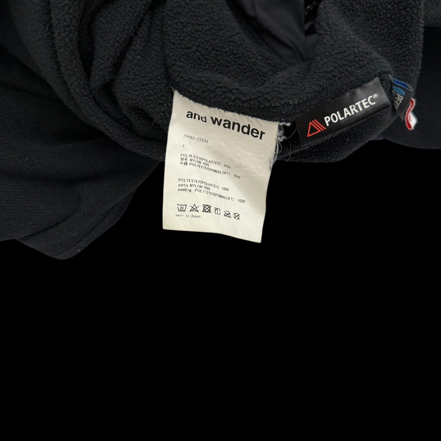 And Wander Top Fleece Jacket Black (Fits M-L)