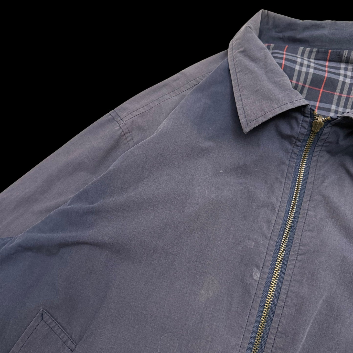 Burberry 90s Nova Check Reversible Harrington Jacket Navy (Fits M–L)