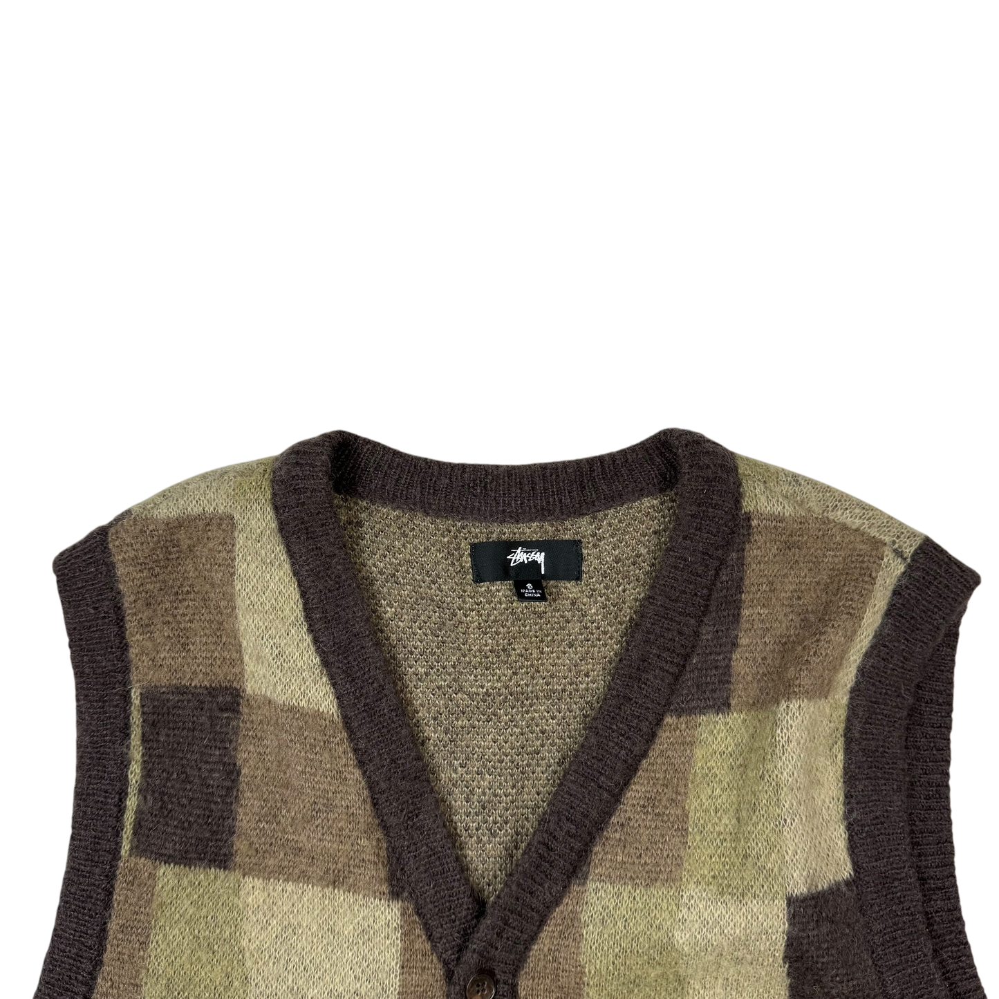 Stussy AW21 Wobbly Check Knit Vest (Size S)