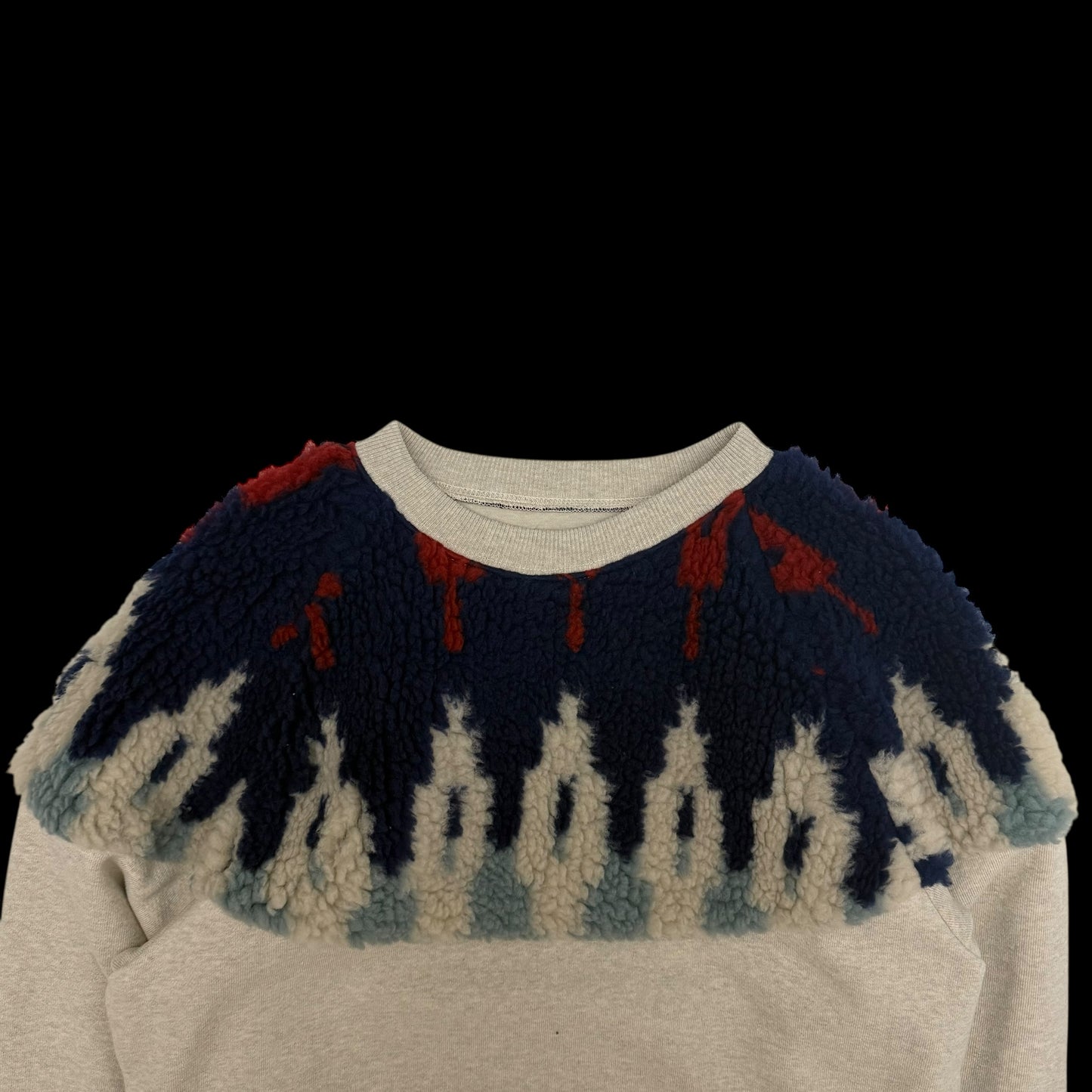 Kapital Boa Fleece Sweatshirt Navy/Red (Size 3)