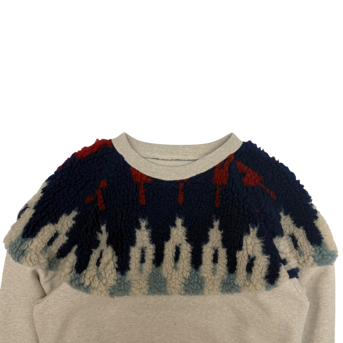 Kapital Boa Fleece Sweatshirt Navy/Red (Size 3)
