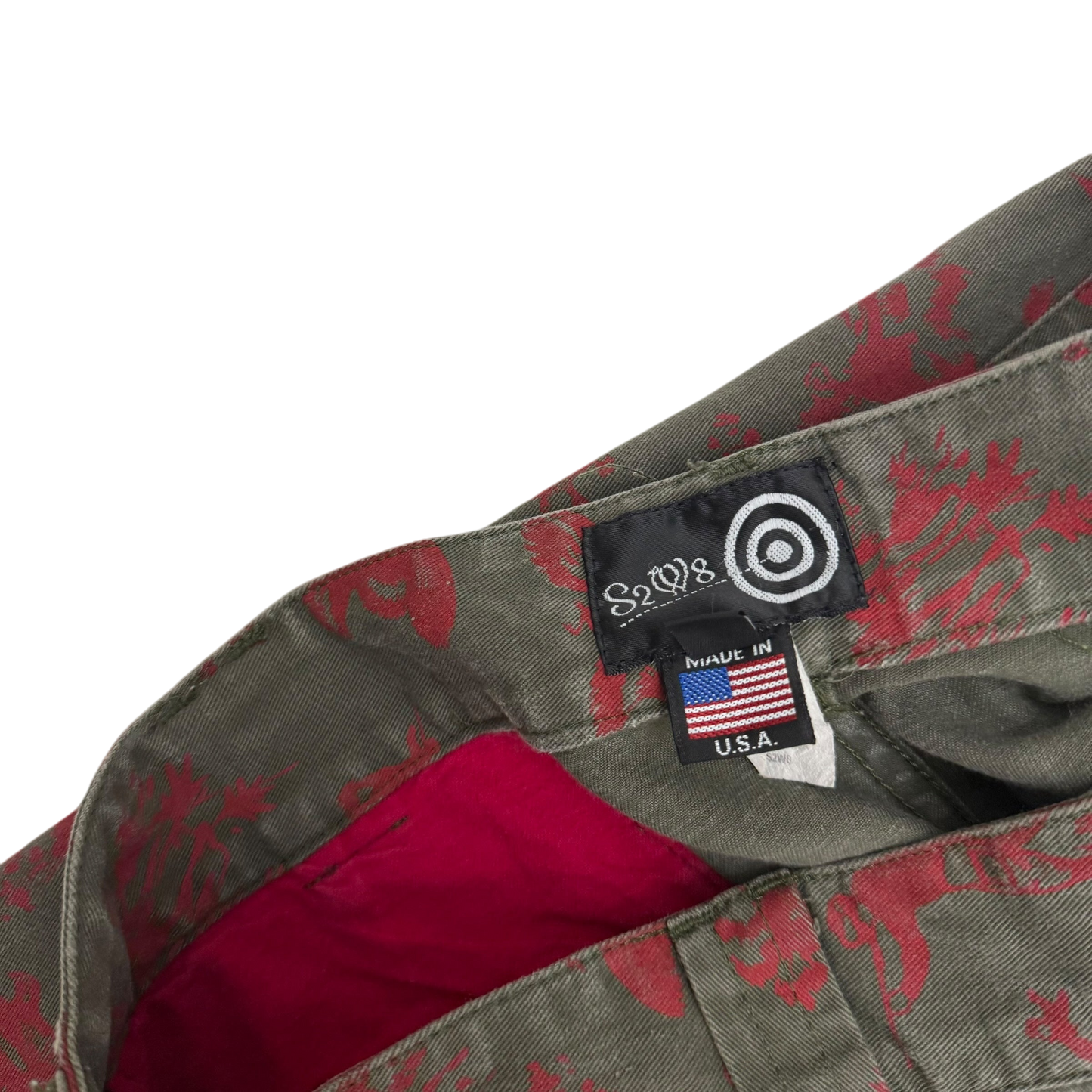 South2 West8 Fatigue Pants Green / Red (Size L)