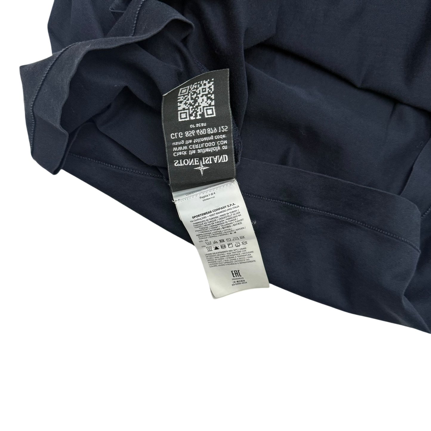 Stone Island Logo Patch T-Shirt Navy (Fits L-XL)