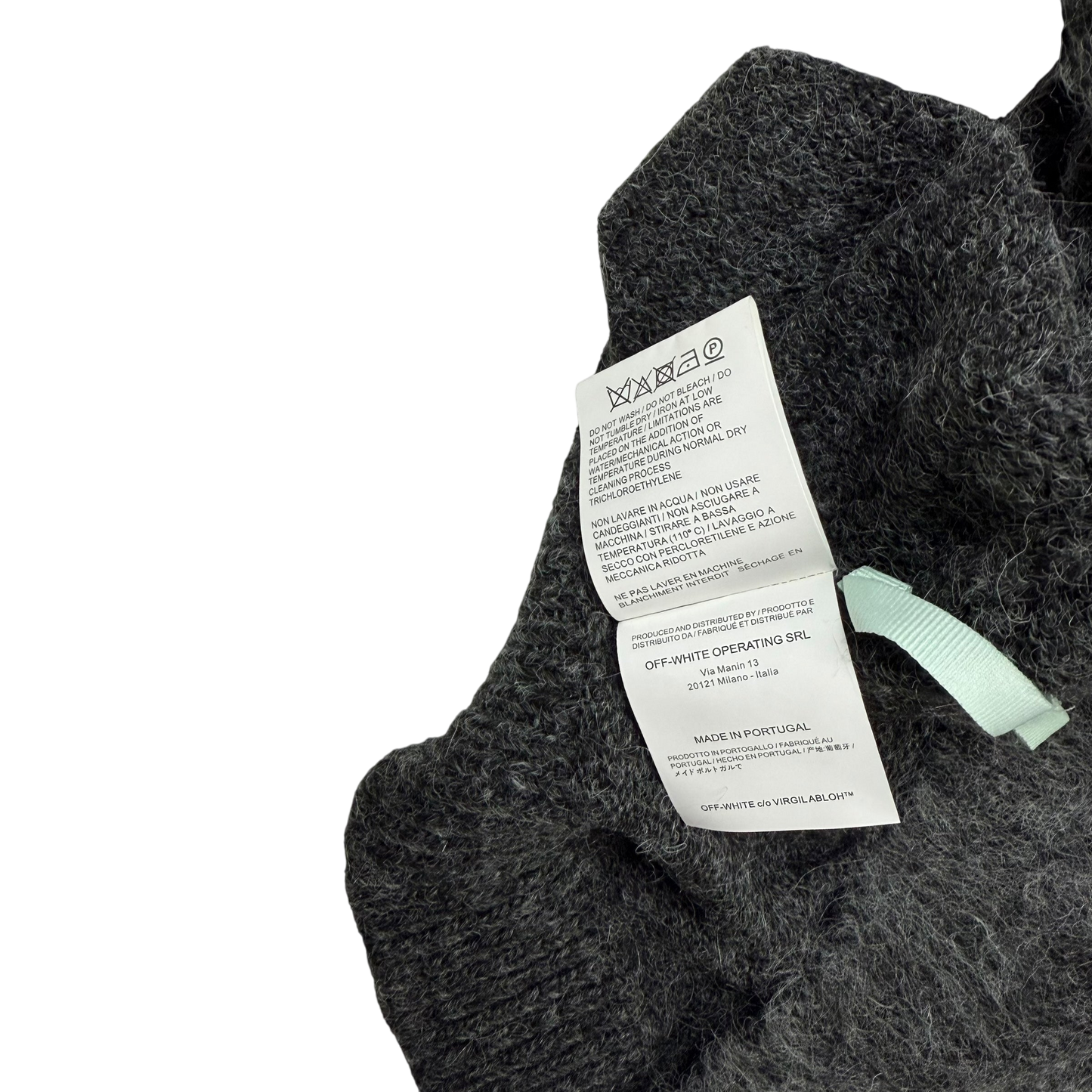 Off-White c/o Virgil Abloh Arrows-Intarsia Gradient Mohair Oversized Sweatshirt Grey (Fits Up To XL)