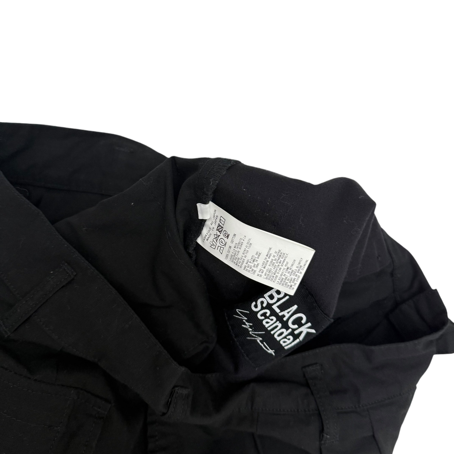 Yohji Yamamoto BLACK Scandal Pleated Wide-Leg Pants Black (Size L)