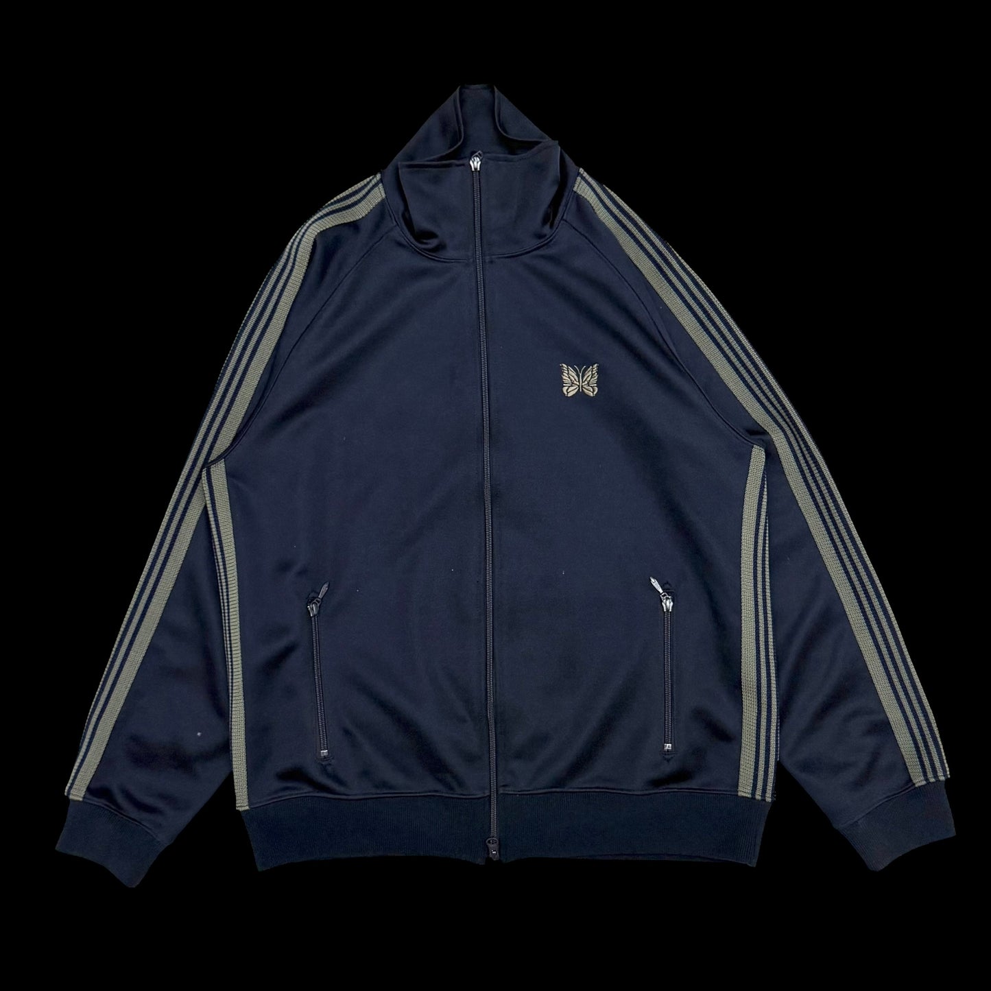 Needles Poly Smooth Track Jacket Navy / Grey (Size L)