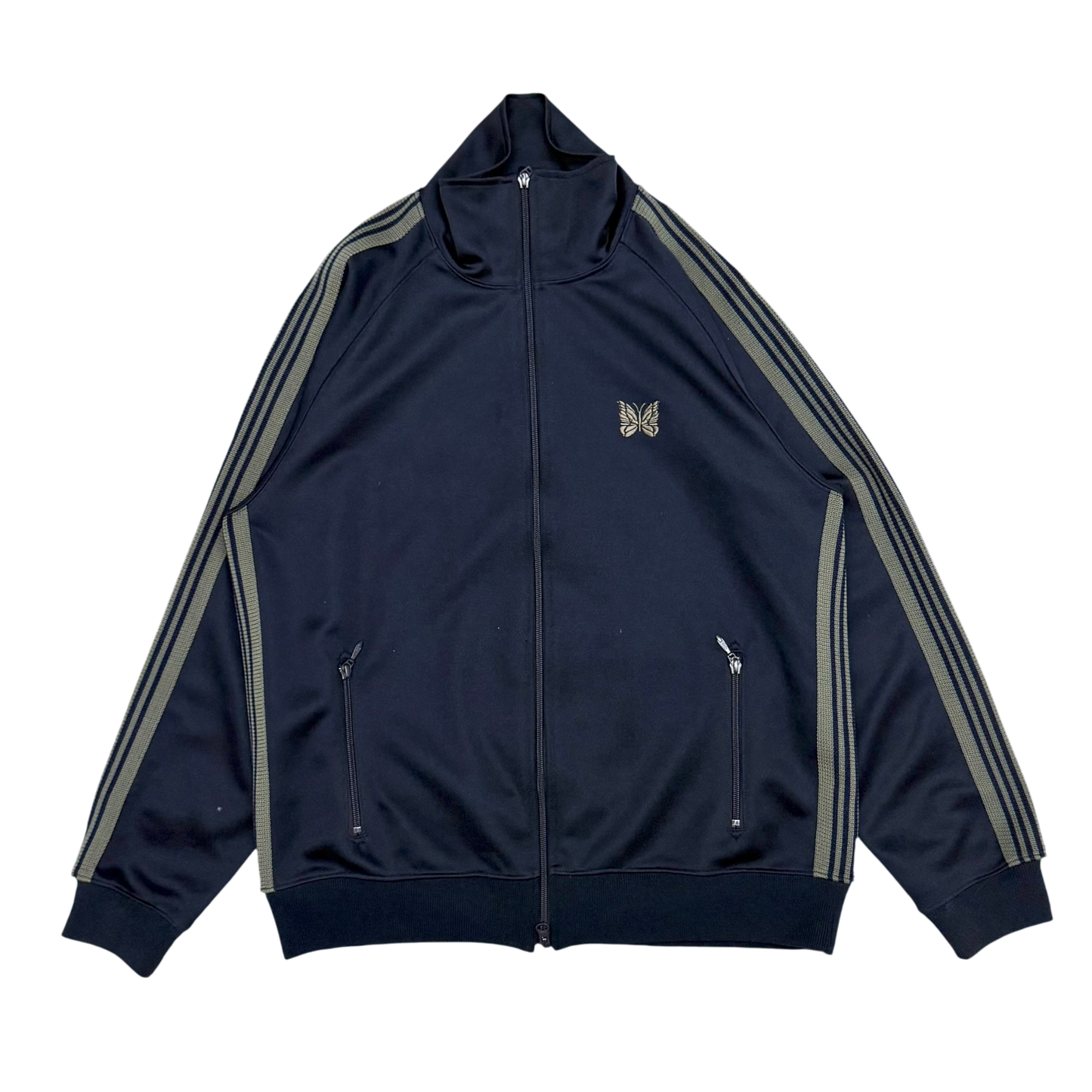 Needles Poly Smooth Track Jacket Navy / Grey (Size L)