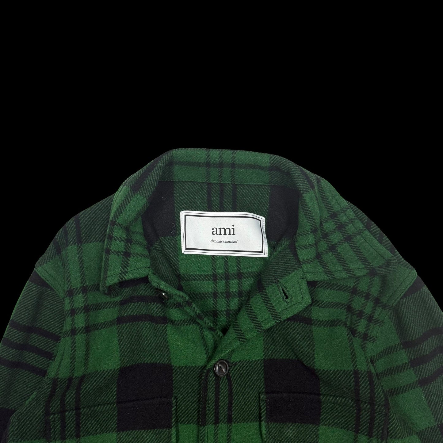 Ami SS19 Checked Wool-Blend Jacket Green (Size S)