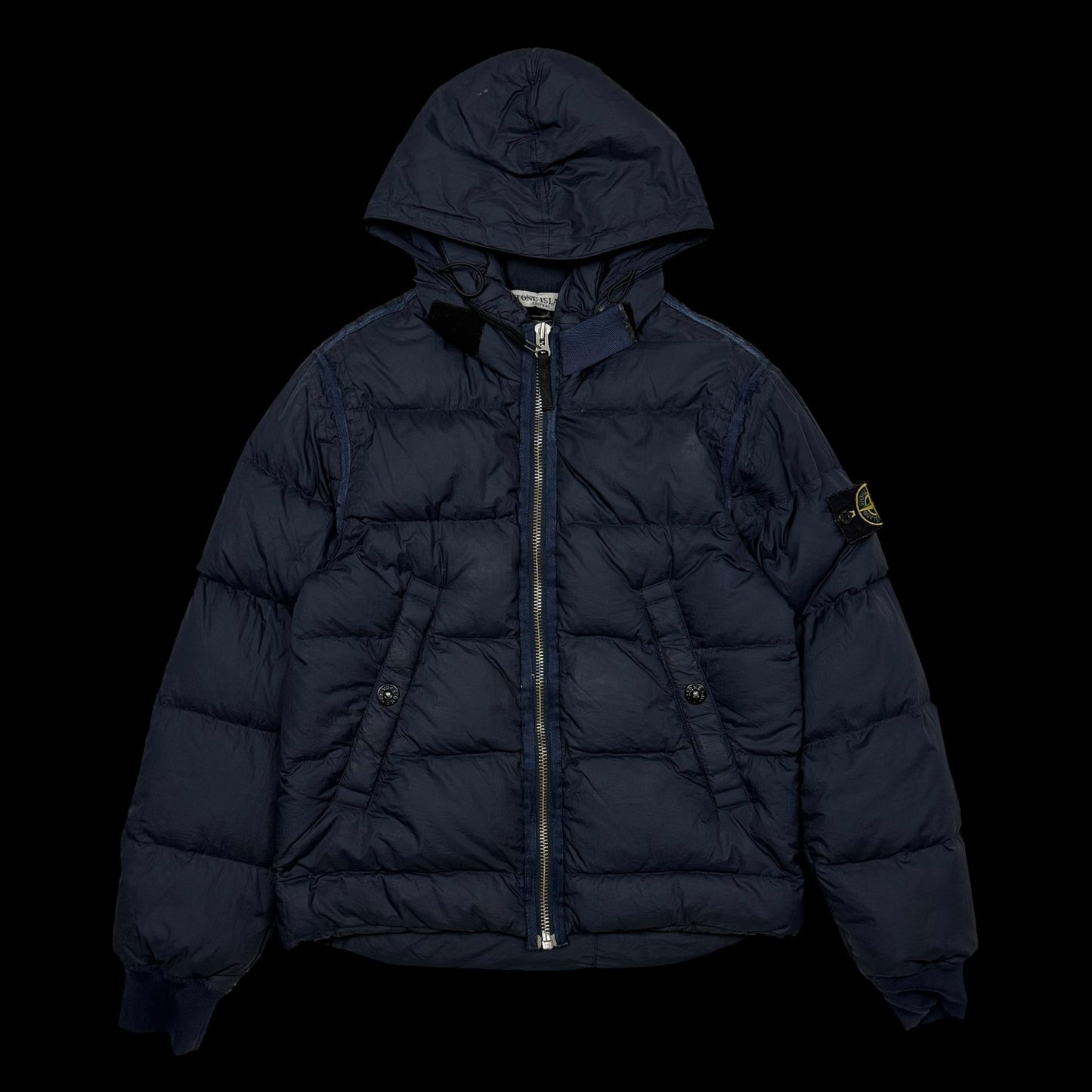 Stone Island AW 2009 Opaque Nylon Tela Down Jacket Navy (Size S)