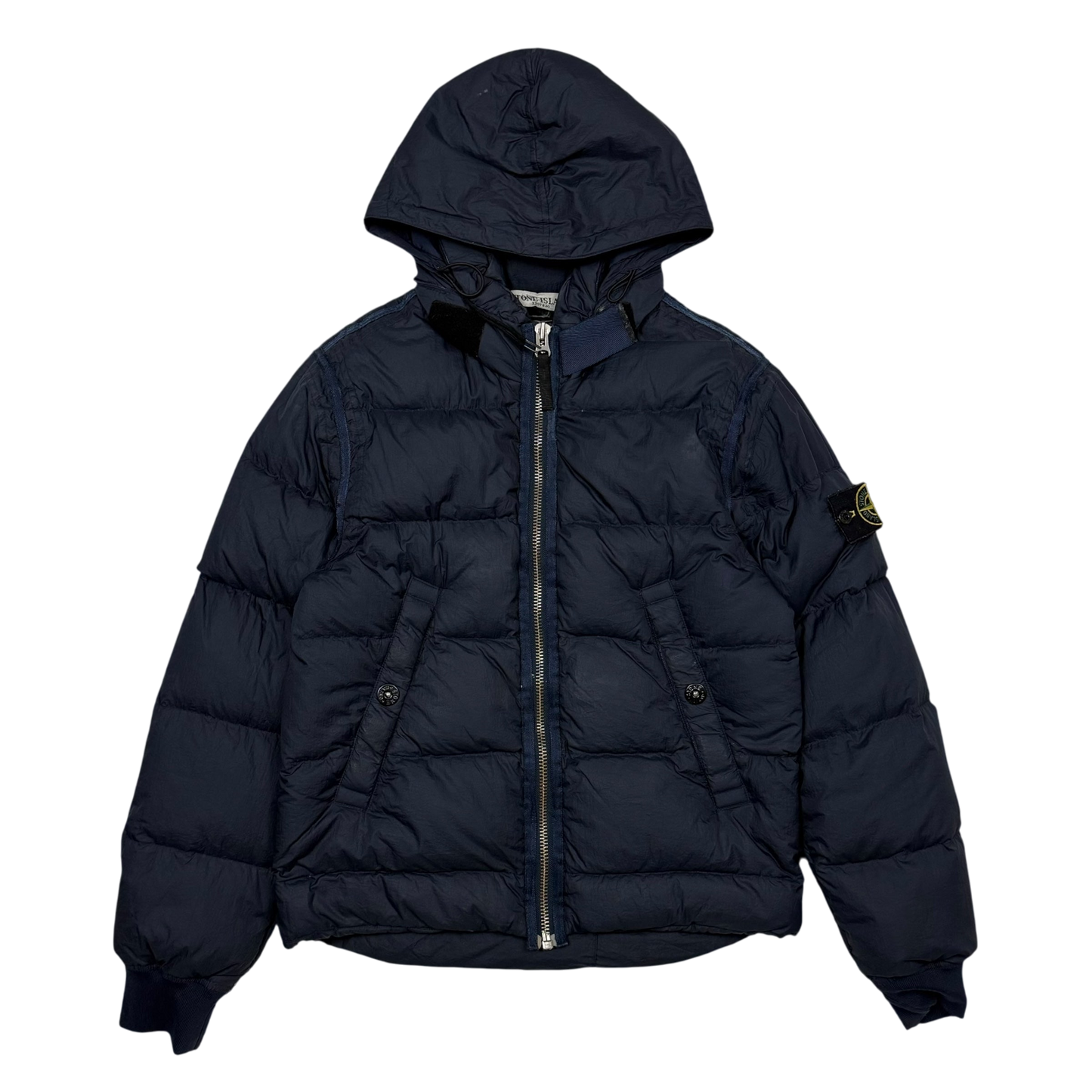 Stone Island AW 2009 Opaque Nylon Tela Down Jacket Navy (Size S)