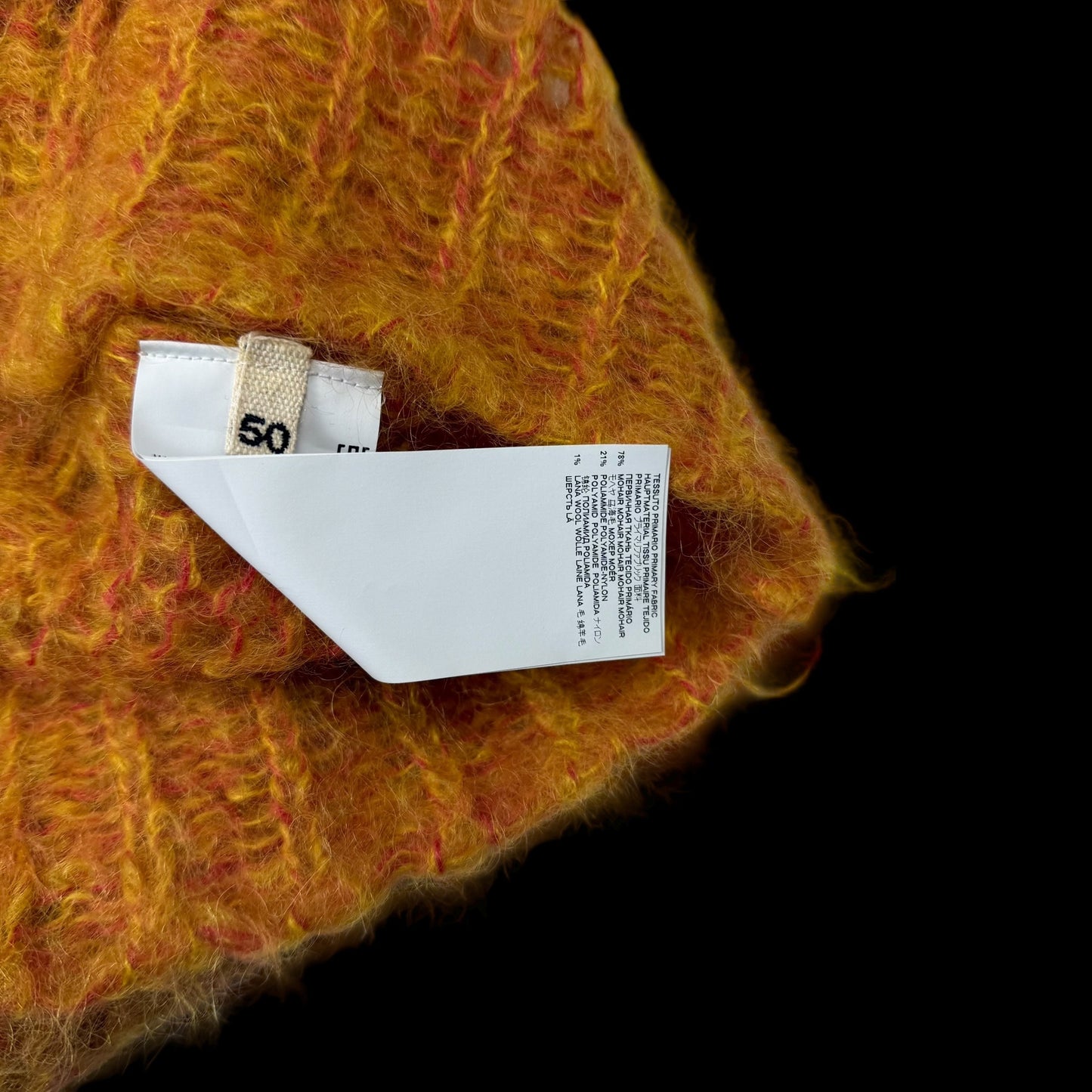 MARNI Latticed Open-Gauge Oversized Mohair-Blend Sweatshirt Orange (Size L)