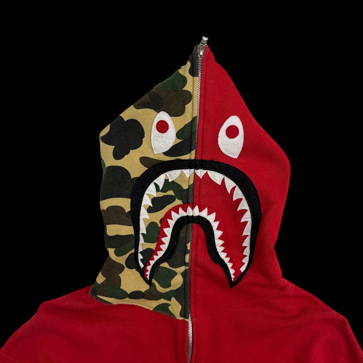BAPE (A Bathing Ape) 2006 Aoyama Limited Shark Zip-Up Hoodie Red (Size L)