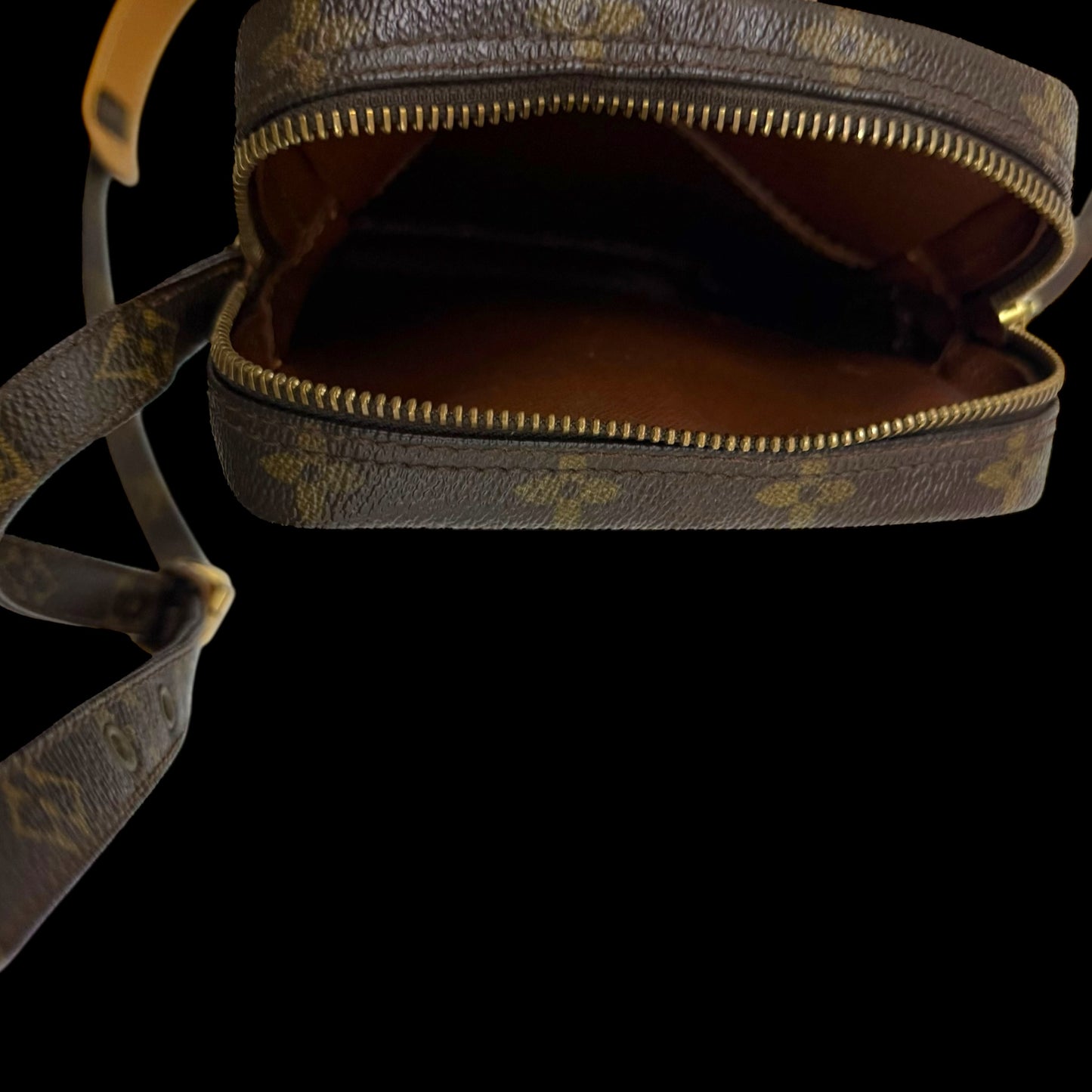 Louis Vuitton 2003 Monogram Danube Leather Crossbody Bag Brown