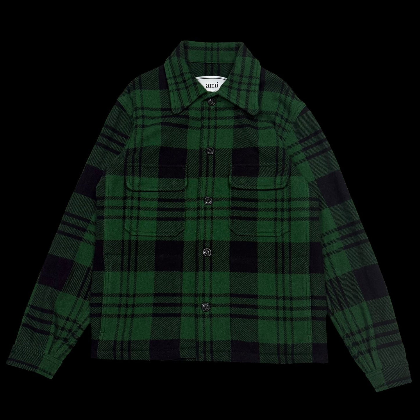 Ami SS19 Checked Wool-Blend Jacket Green (Size S)