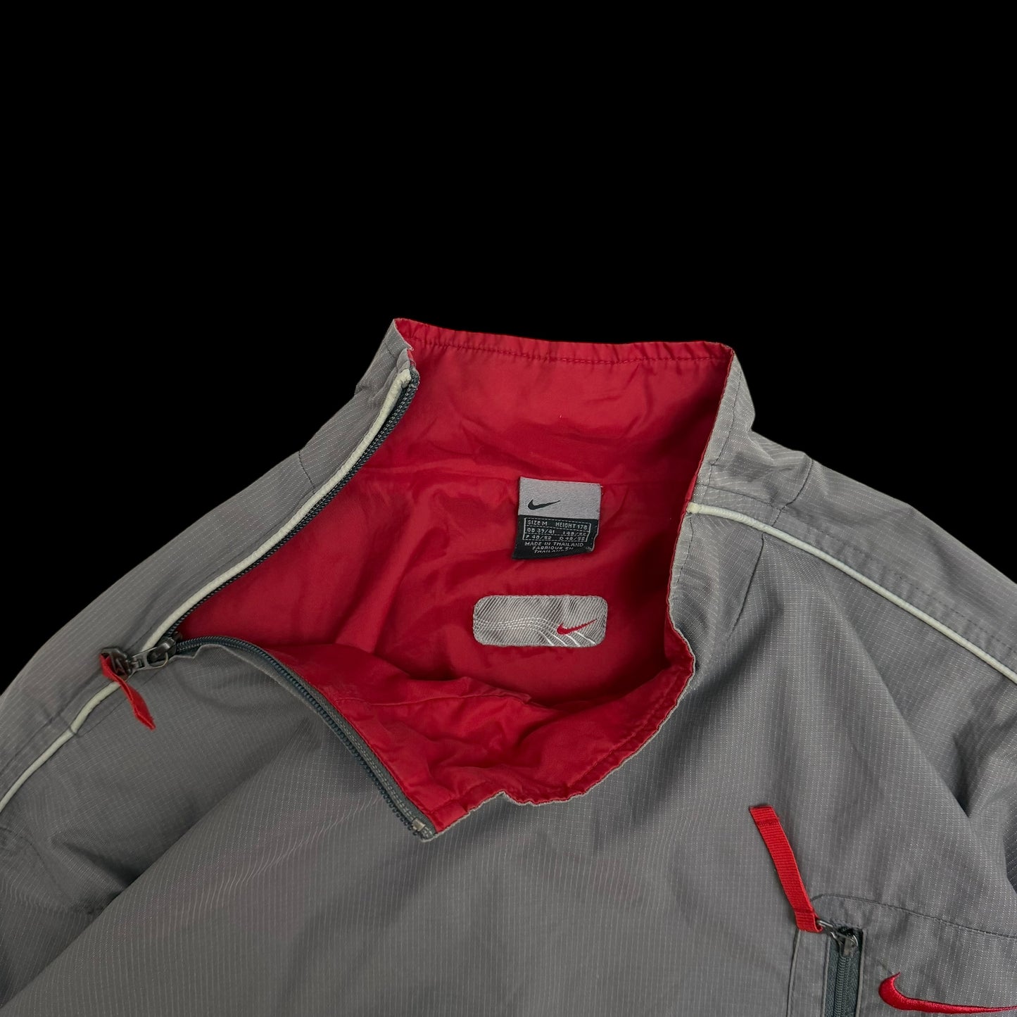 Nike Hex 00s Asymmetric Shoulder Zip Jacket Grey/Red (Size M)