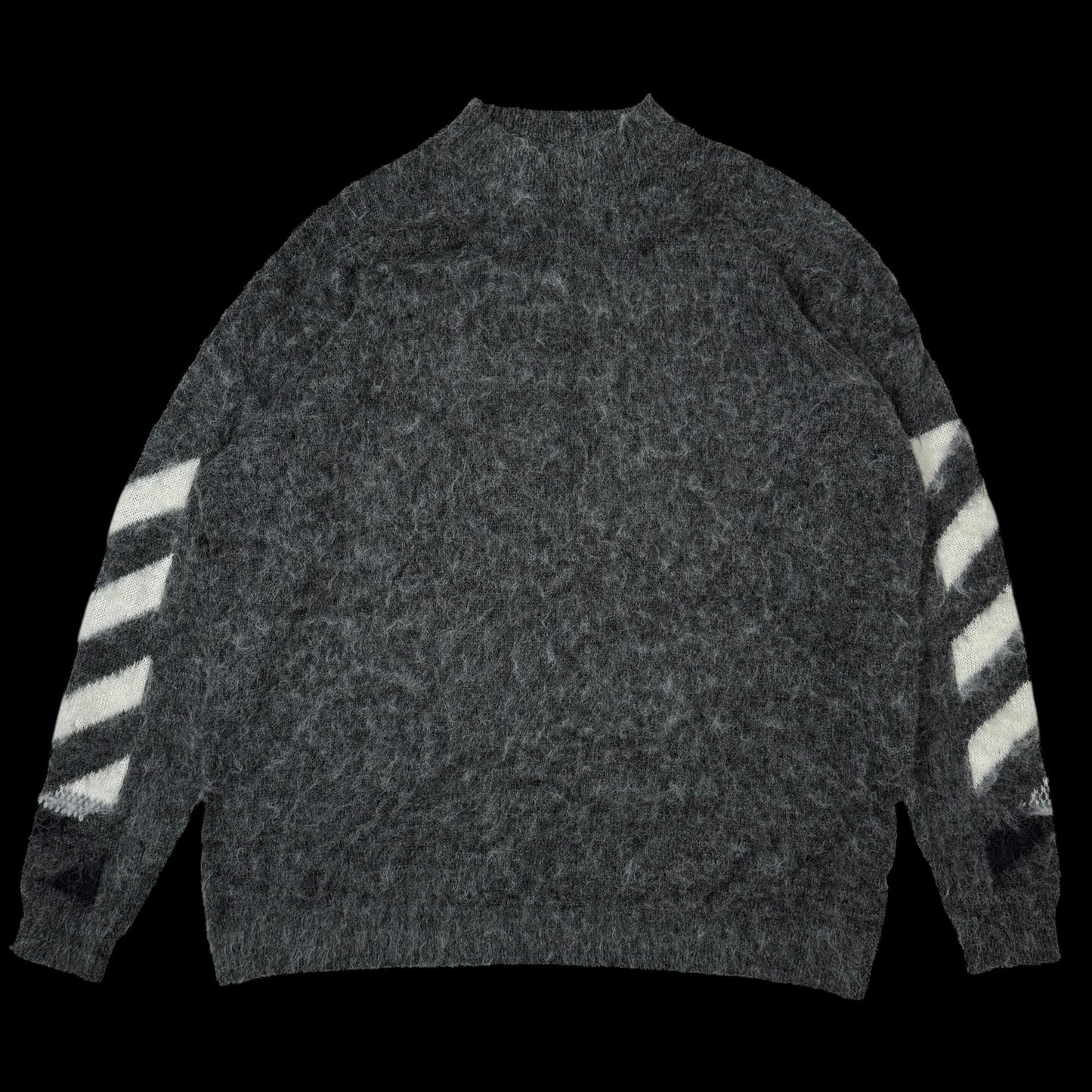 Off-White c/o Virgil Abloh Arrows-Intarsia Gradient Mohair Oversized Sweatshirt Grey (Fits Up To XL)