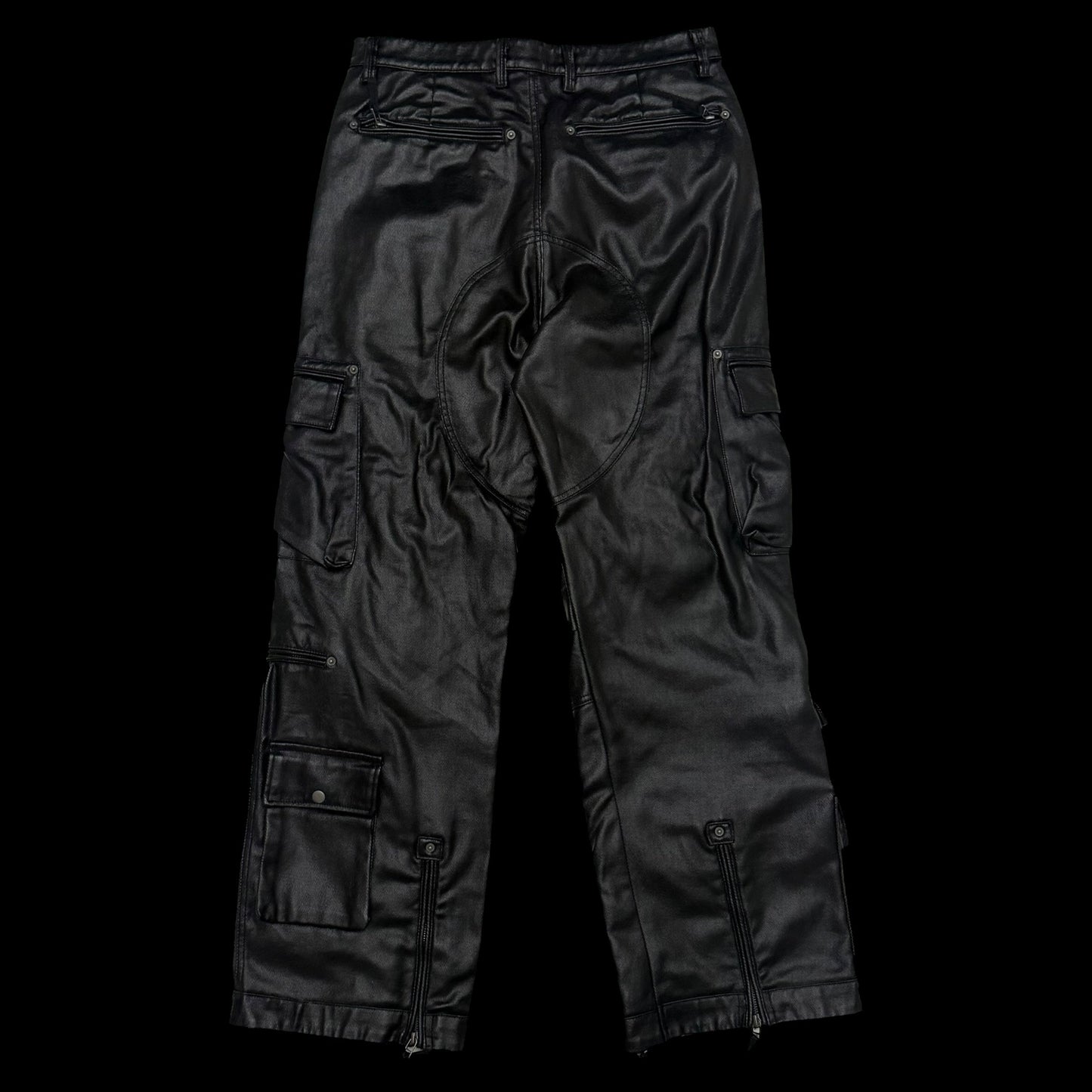 Kody Phillips Rip Van Kody Waxed Black Cargo Pants (Size 34”)