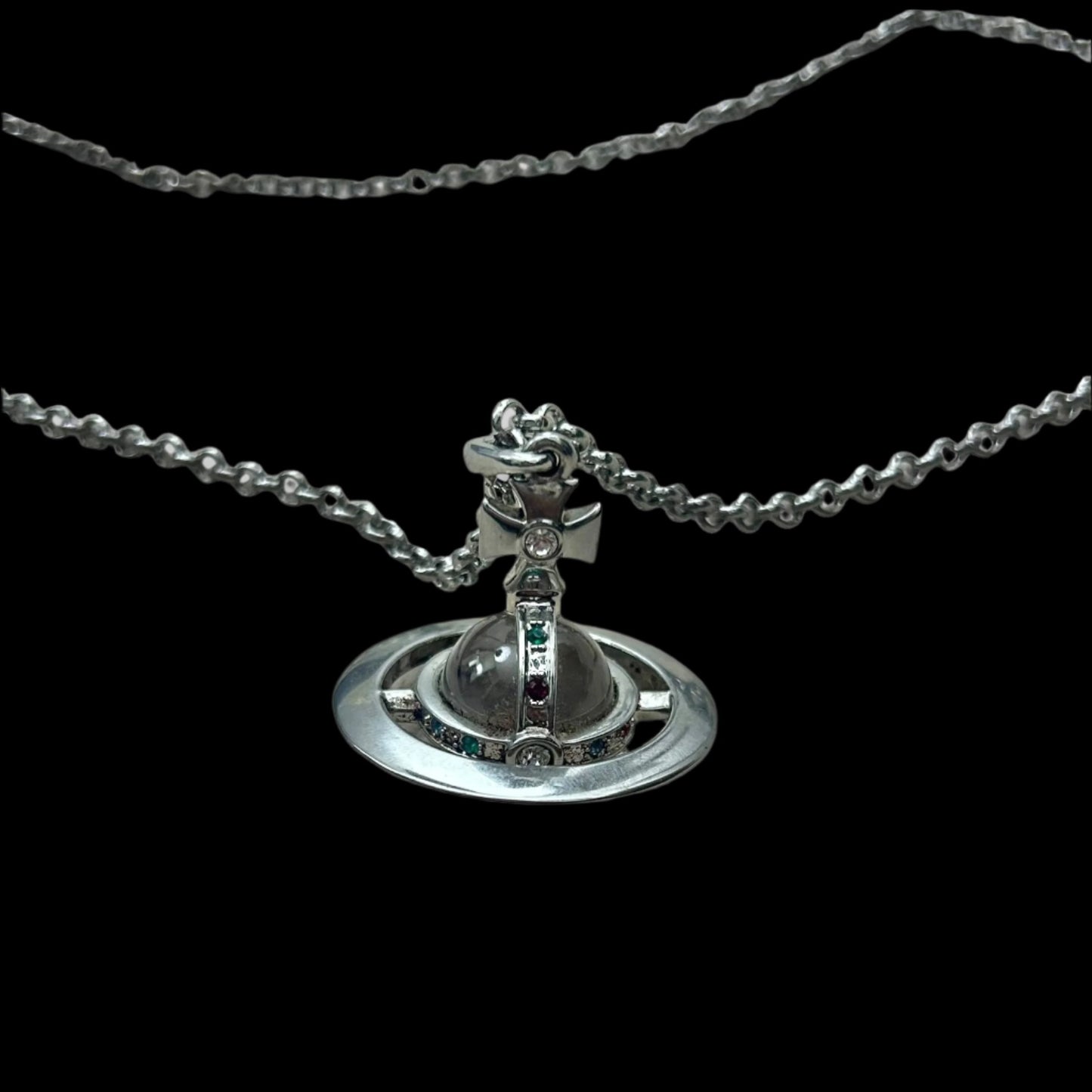 Vivienne Westwood Giant 3D Orb Necklace Silver
