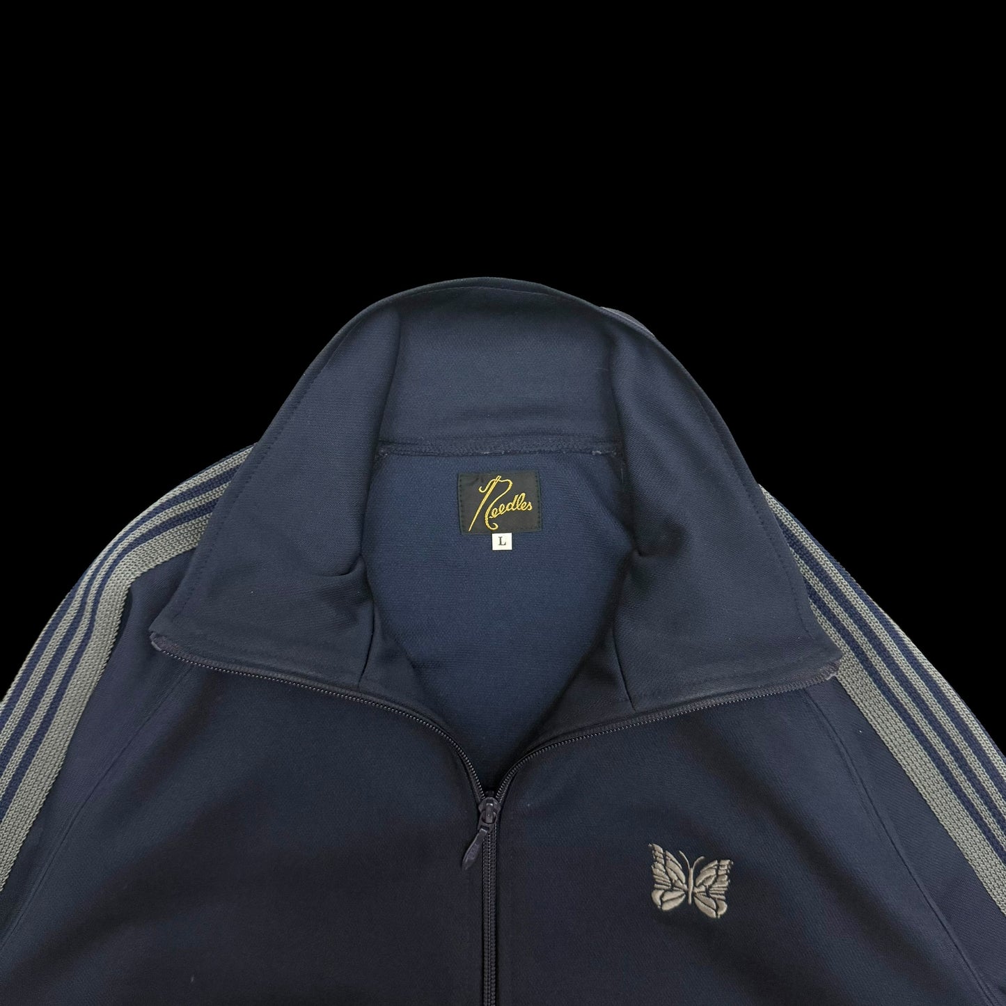 Needles Poly Smooth Track Jacket Navy / Grey (Size L)