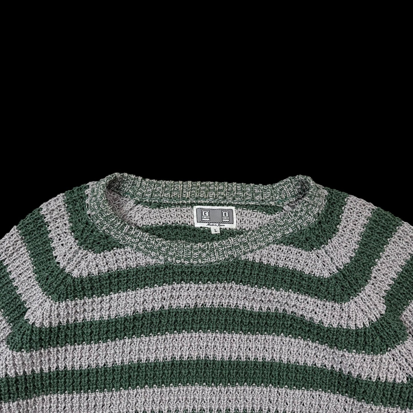 Cav Empt SS20 Stripe Loose Waffle Knit Sweatshirt