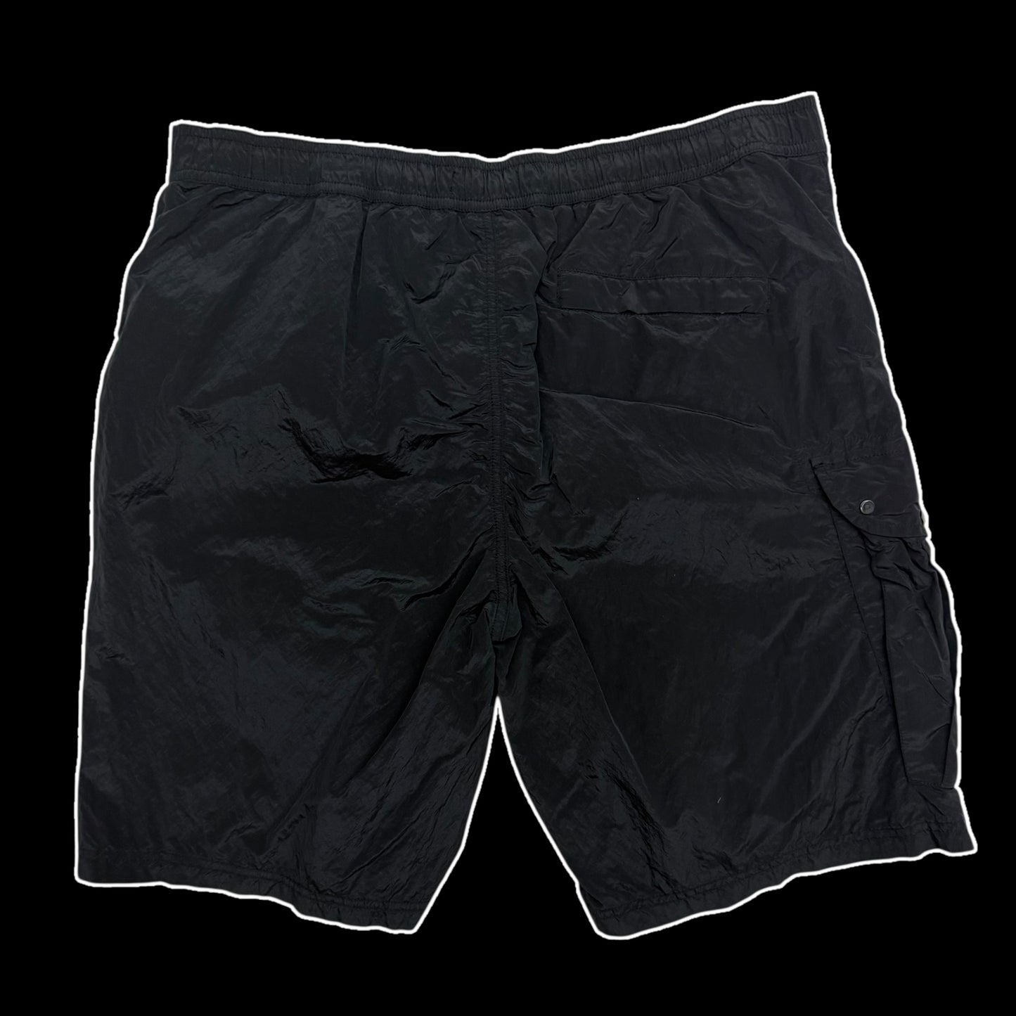 Stone Island Logo Patch Nylon Metal Shorts Black (Size XL)