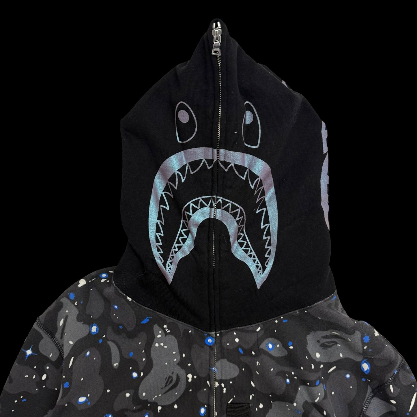 BAPE (A Bathing Ape) Space Camo Shark Hoodie Black/Grey (Fits XL)