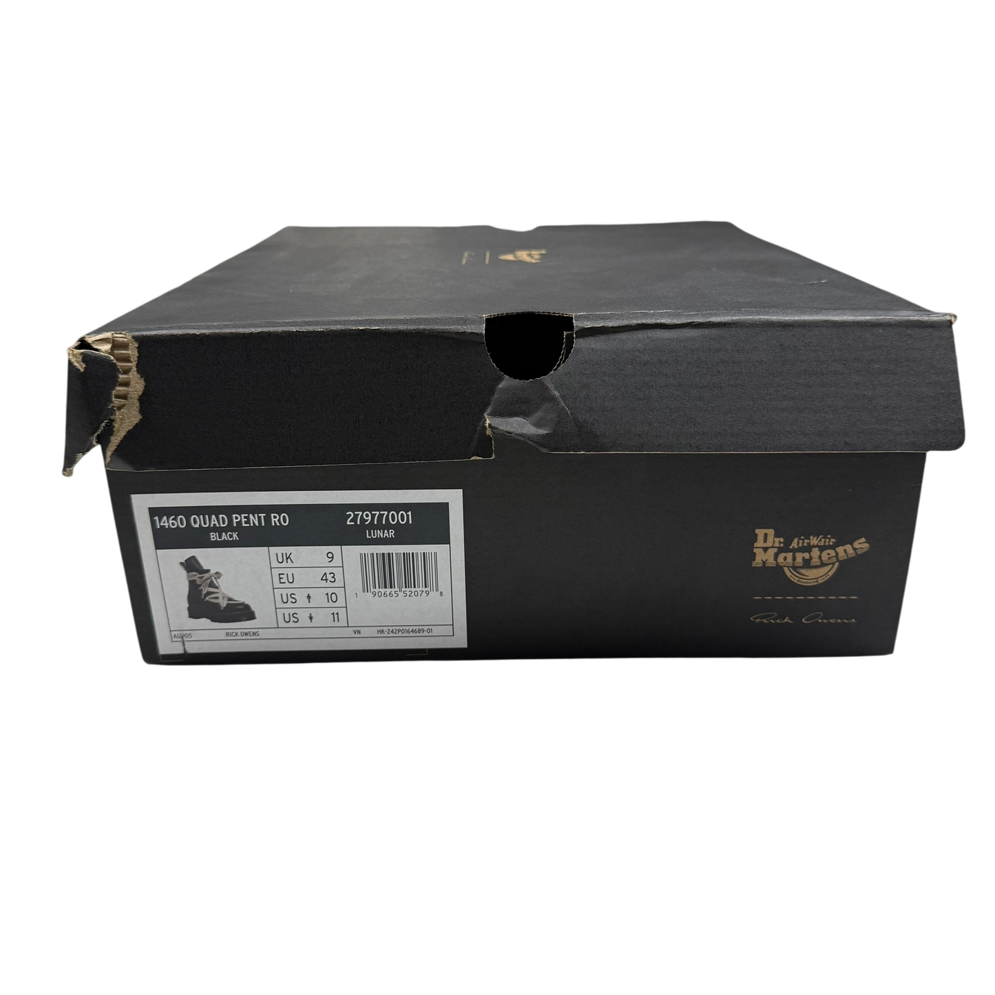 Dr Martins x Rick Owens 1460 Quad Sole Pentagram Jumbo Lace Boot Black (US10/UK9/EU43)