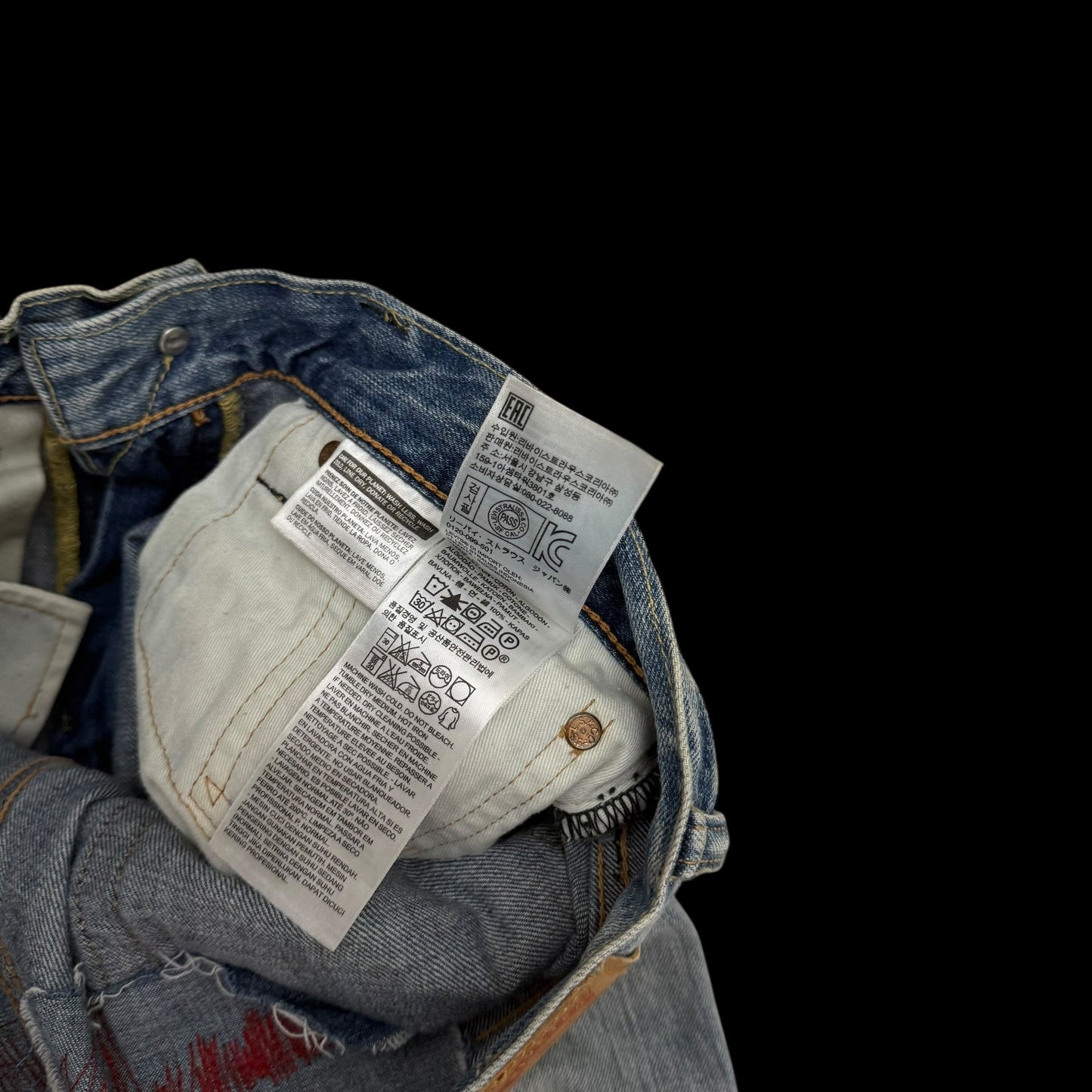 Levi’s 513 Custom Patchwork Jeans (Size 31”)
