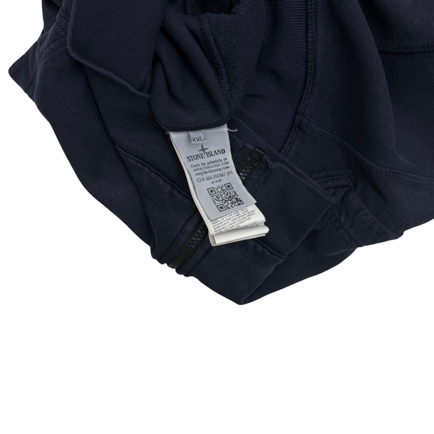 Stone Island Full Zip Sweatshirt Navy(Size XXL)