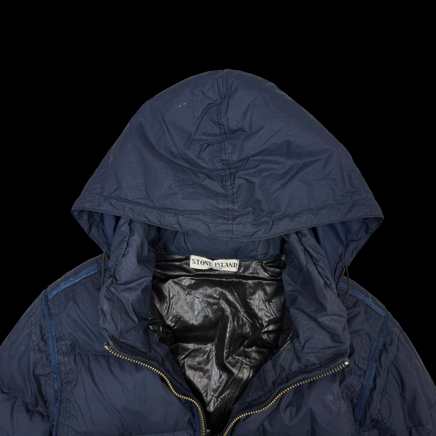 Stone Island AW 2009 Opaque Nylon Tela Down Jacket Navy (Size S)
