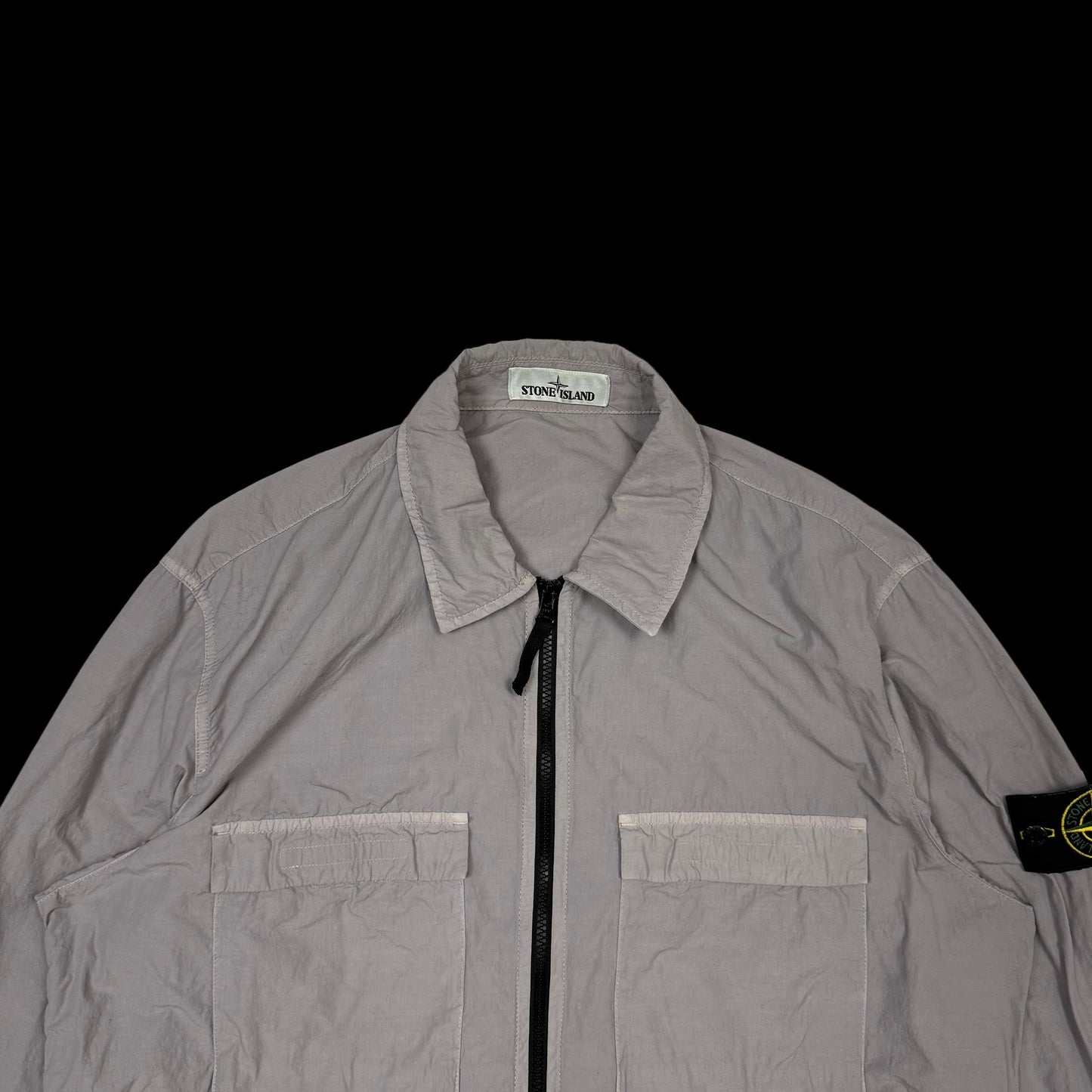 Stone Island Zip Up Utility Overshirt Grey (Size XL)