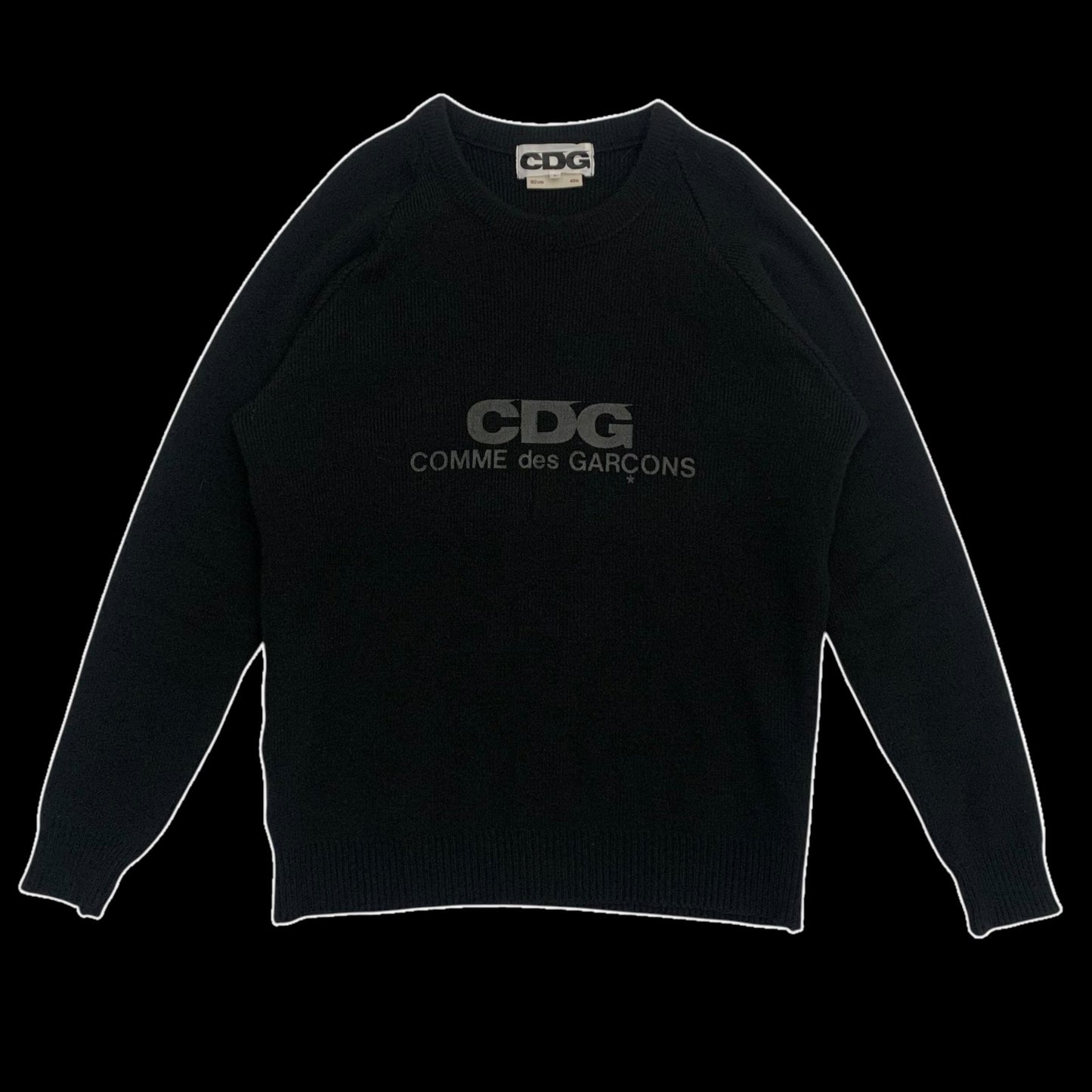 Comme Des Garçons (CDG) Round Neck Knit Sweatshirt Black (Size L)