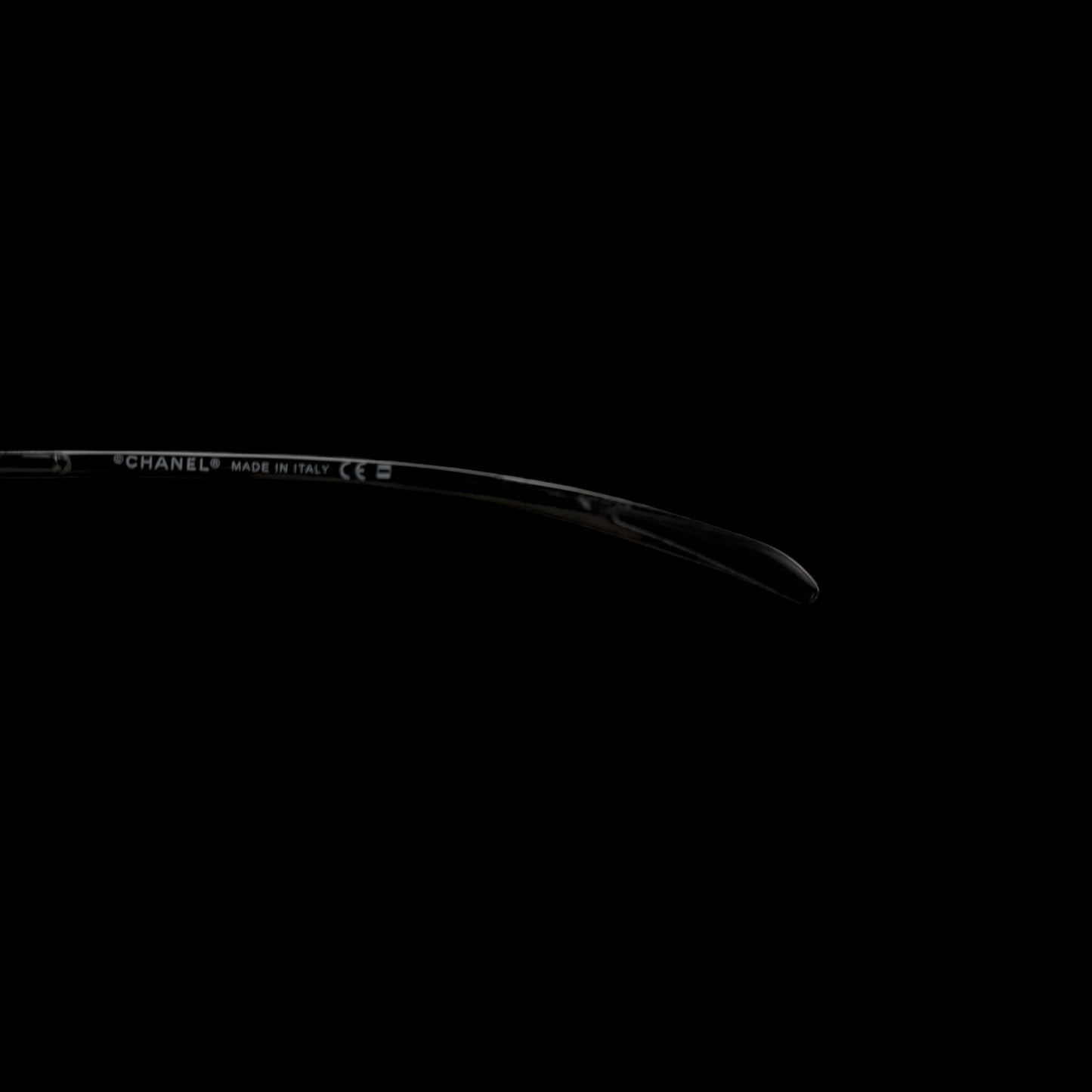 Chanel Rimless Shield Sunglasses Black/Petrol Blue