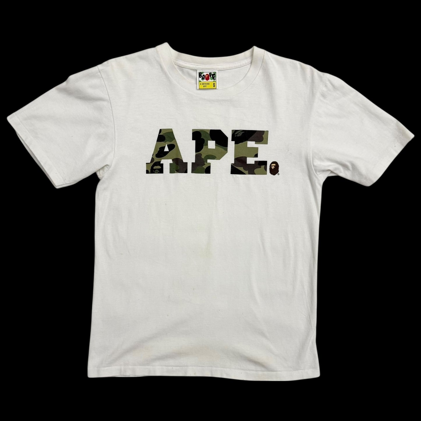 BAPE (A Bathing Ape) Camo Ape T-Shirt White (Size S)