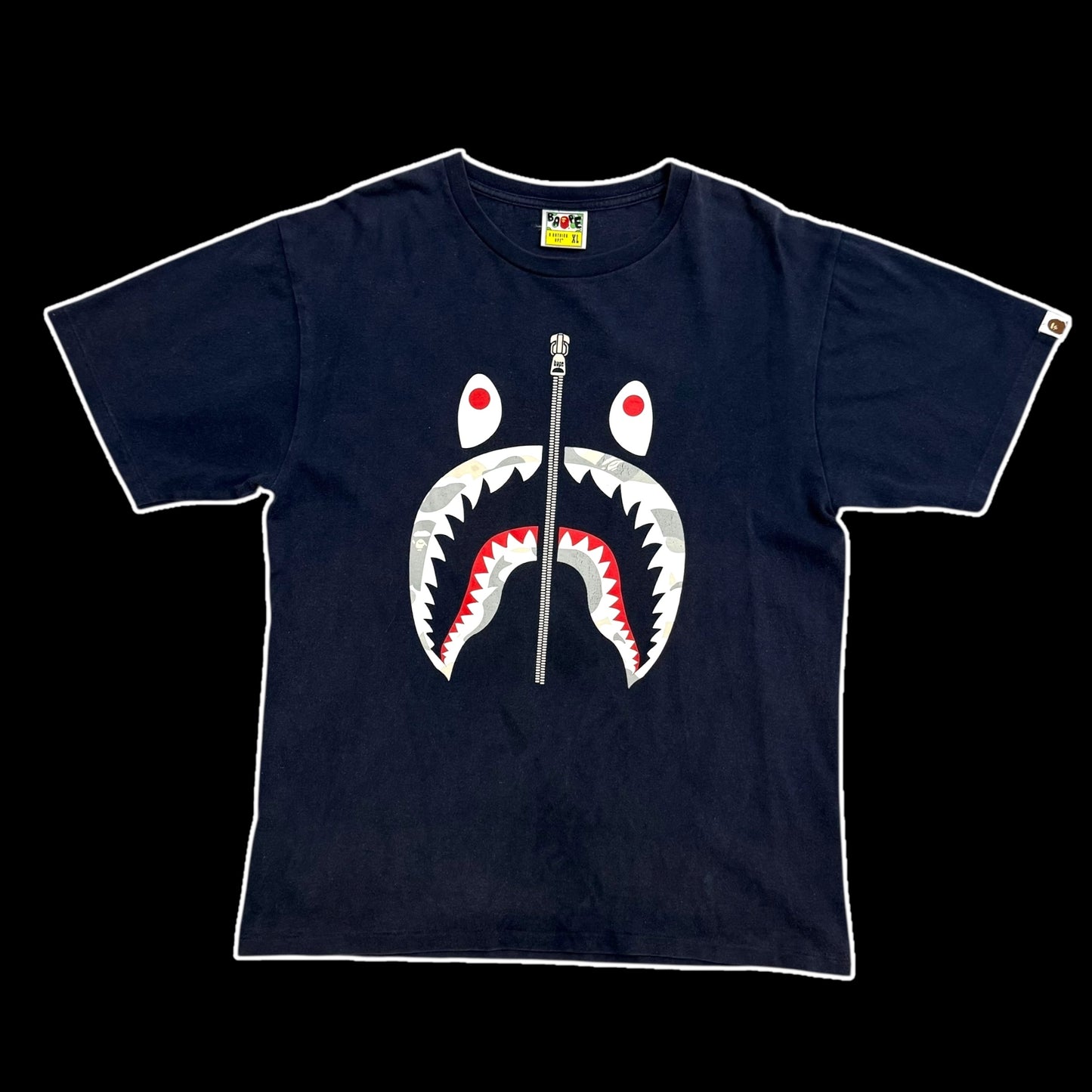 BAPE (A Bathing Ape) Shark T-Shirt Navy (Fits L-XL)
