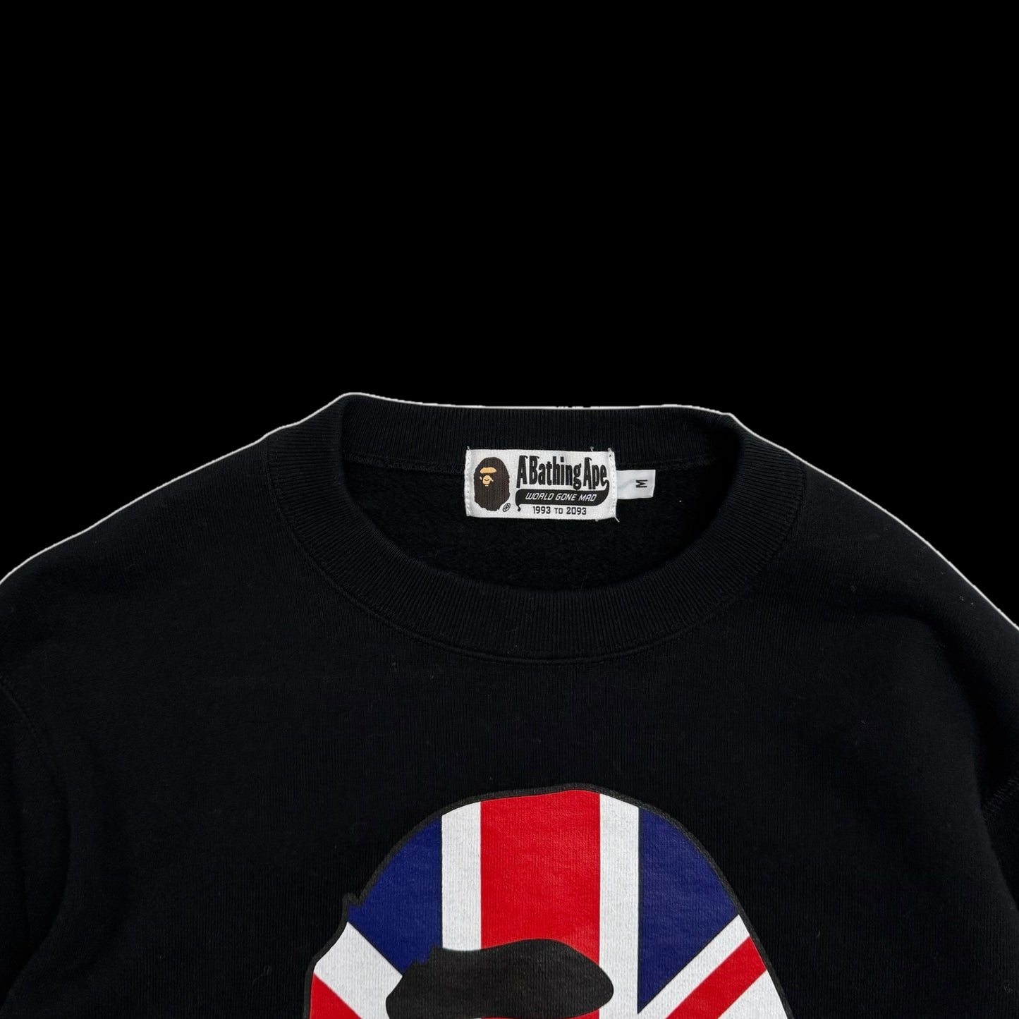 BAPE (A Bathing Ape) 2014 Union Jack Ape Sweatshirt Black (Fits S-M)