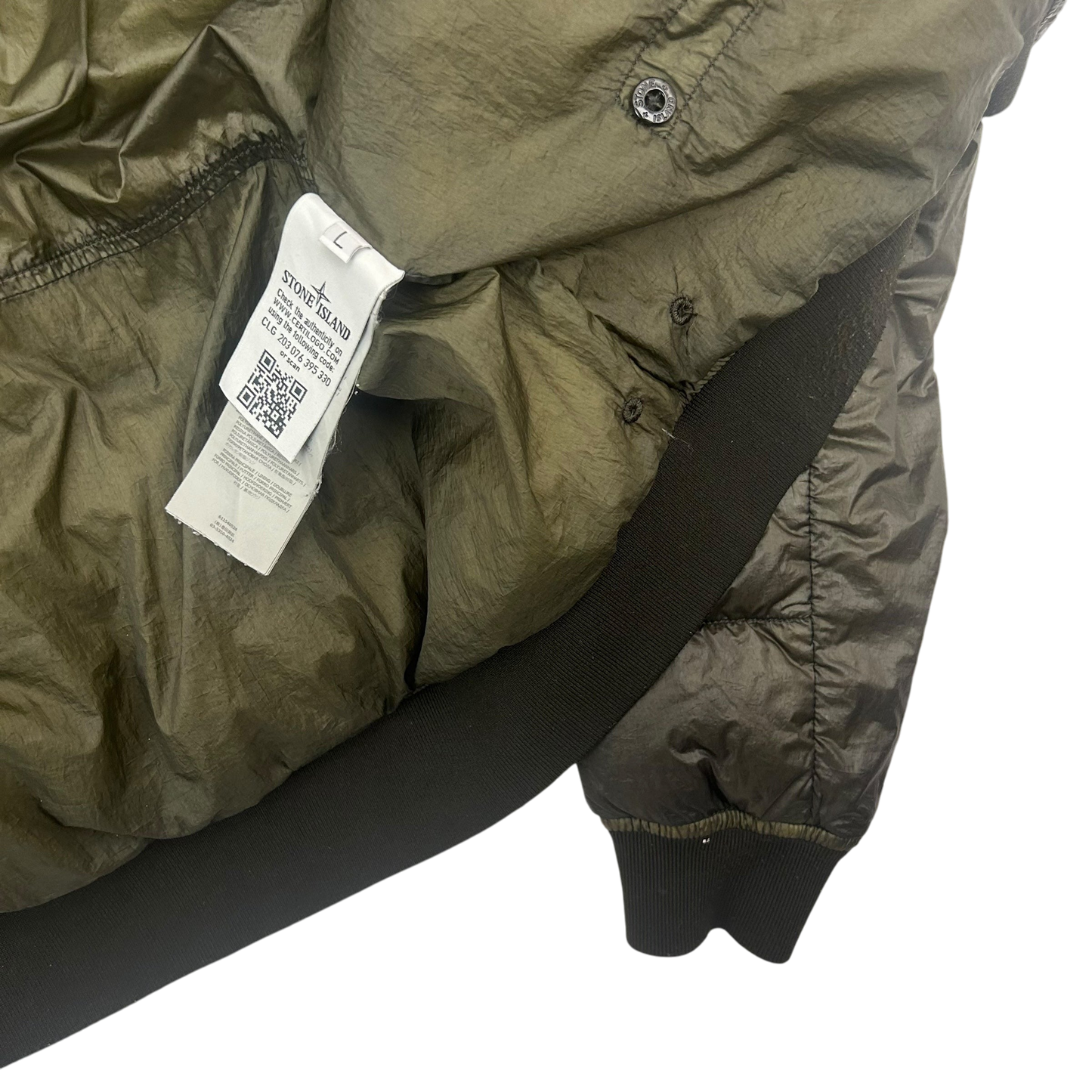 2015 Stone Island Garment Dyed Down Puffer Jacket Khaki Green (Fits M/L)