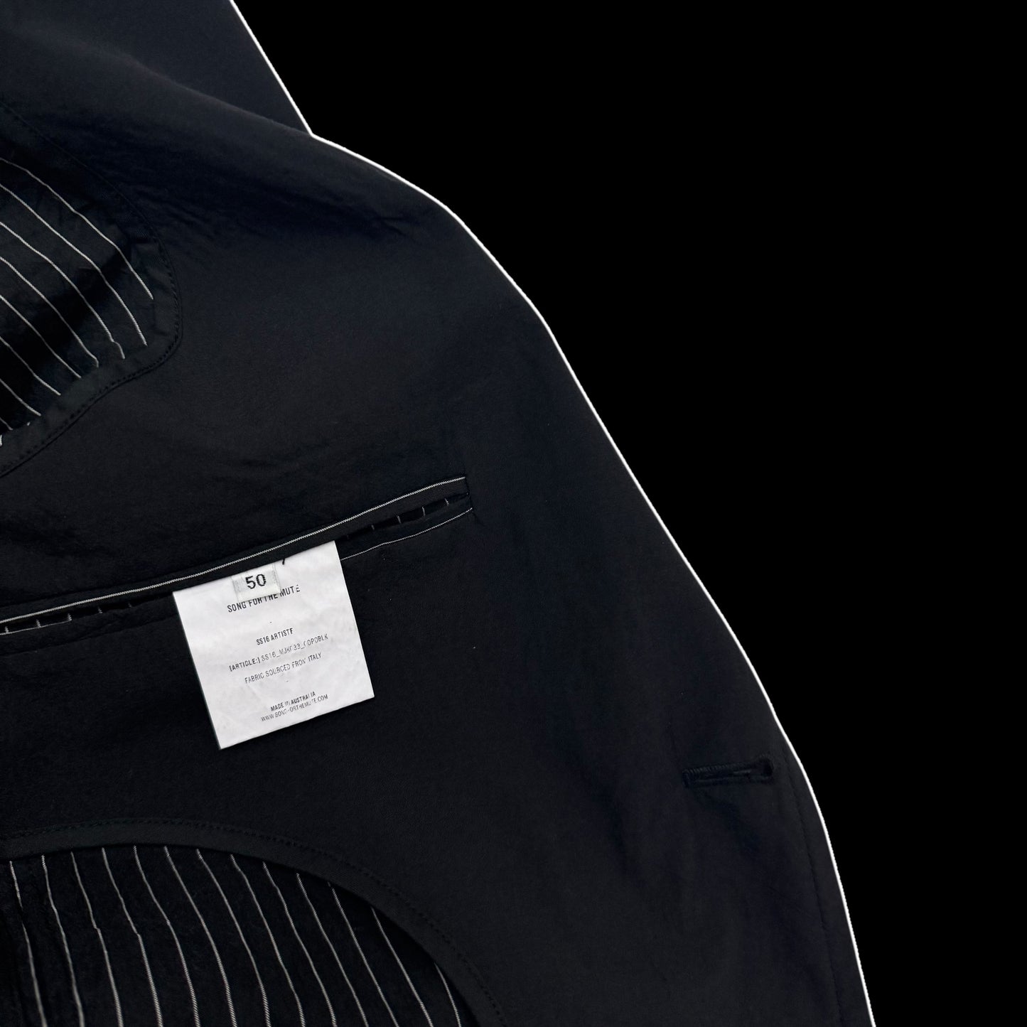 Song for the Mute SS16 Black Dinner Jacket (Fits M-L)