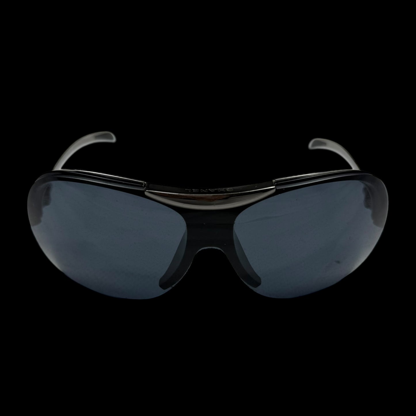 Chanel Rimless Shield Sunglasses Black/Petrol Blue
