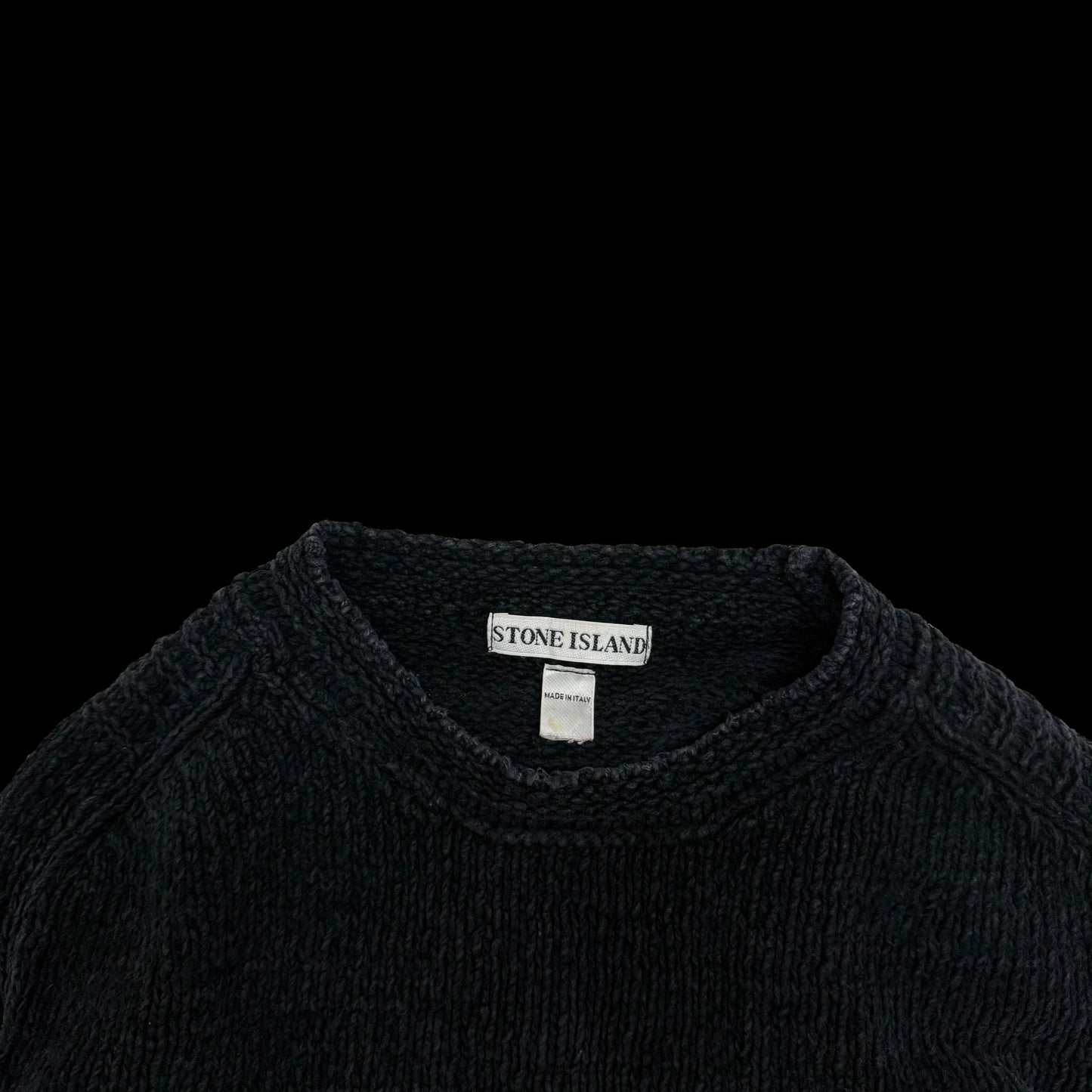 Stone Island AW00 Faded Heavy Ribbed Knit Sweatshirt (Size XL)