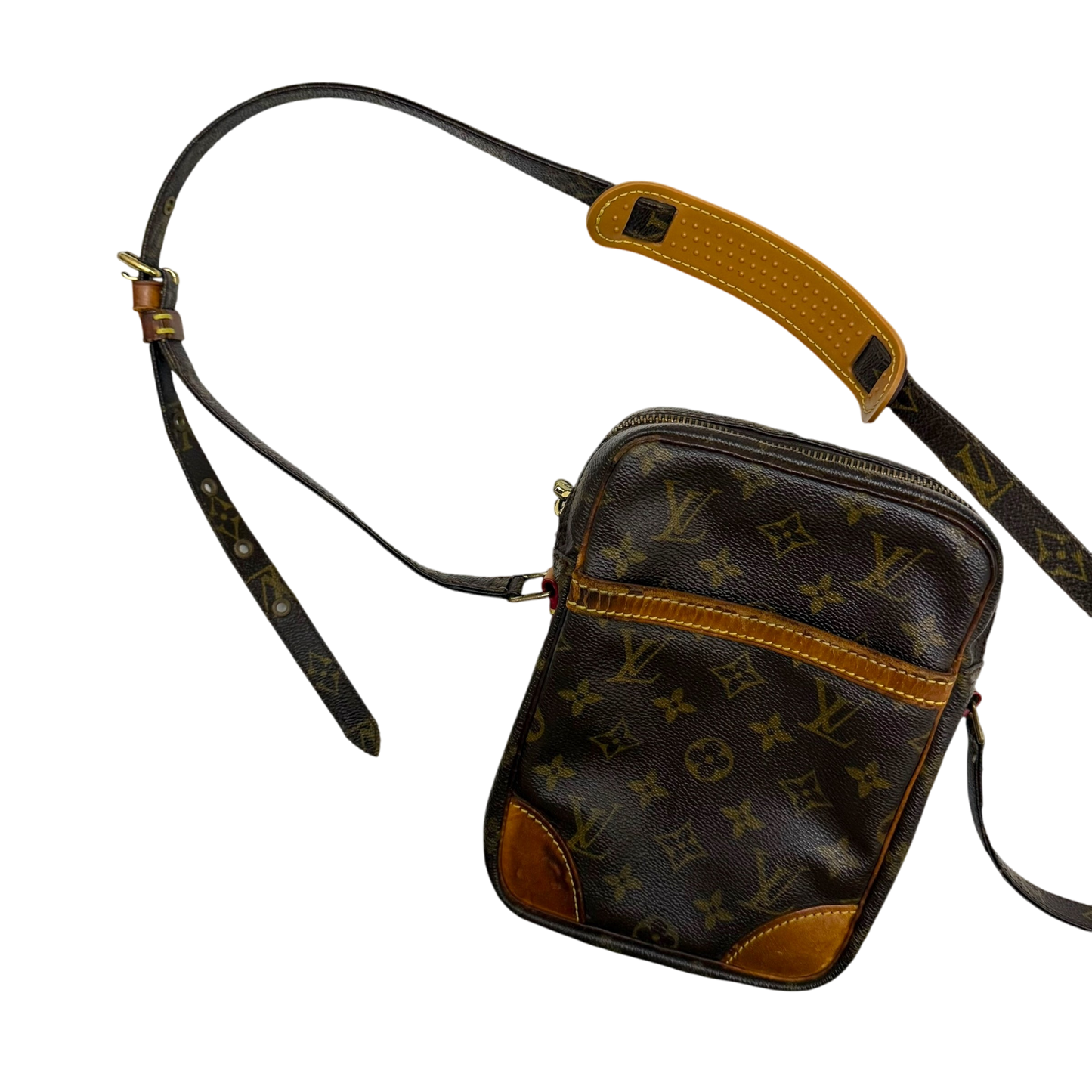 Louis Vuitton 2003 Monogram Danube Leather Crossbody Bag Brown