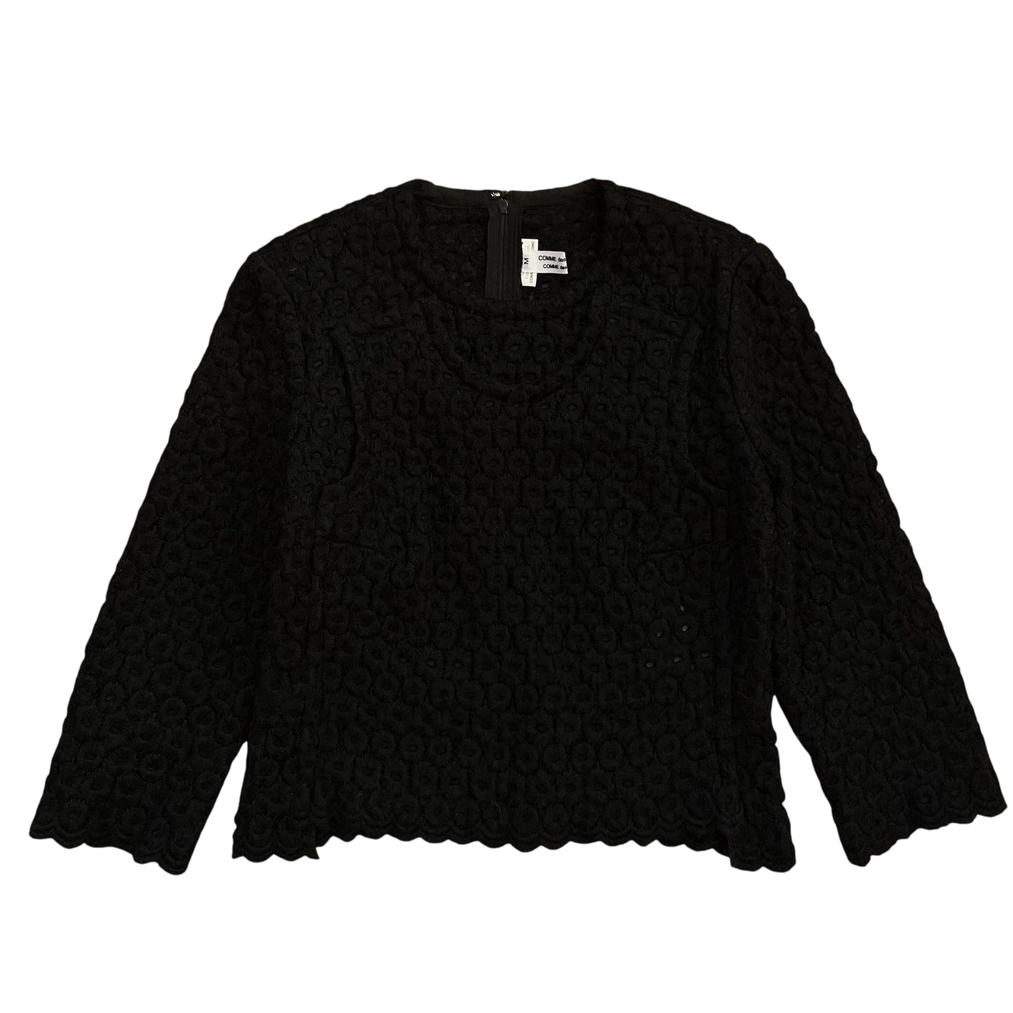 AD2012 Comme Des Garçons Black Wool Blend Top (Fits S)
