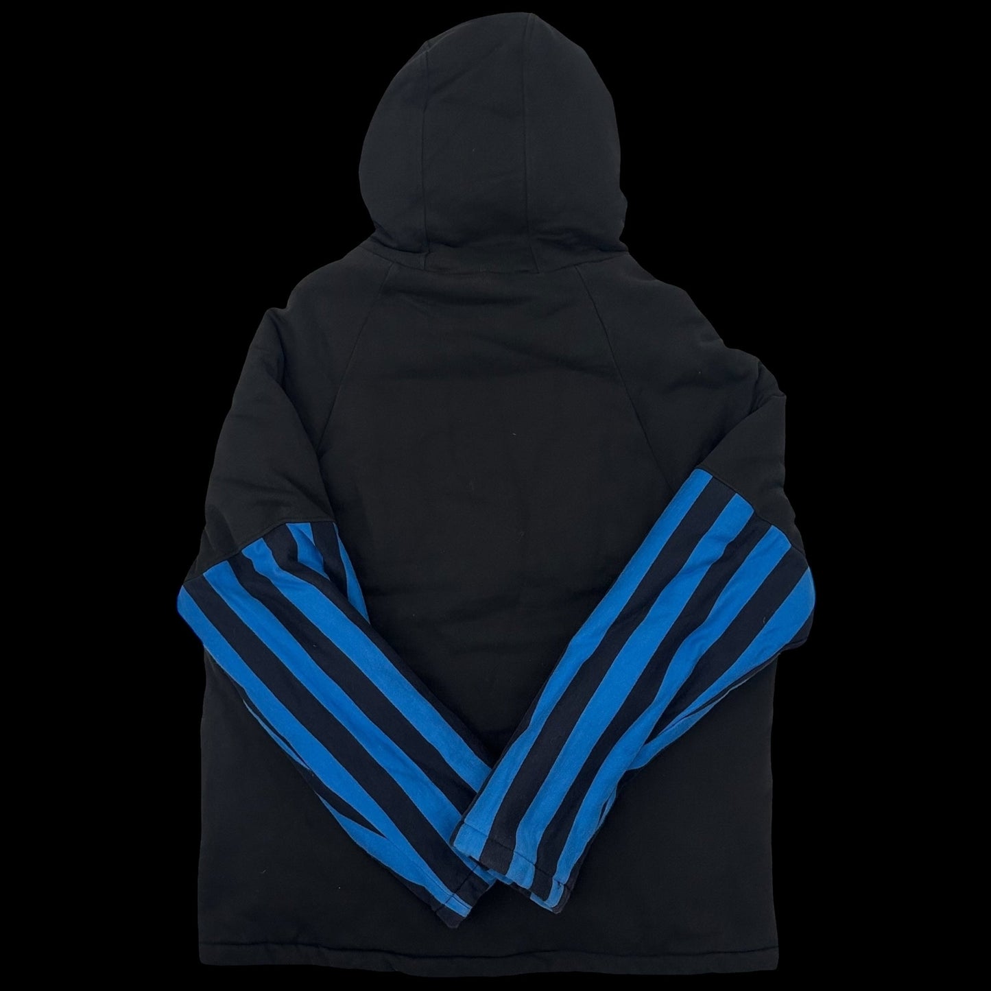 SS19 Martine Rose Split Wadded Hoodie Black / Blue (Fits M)