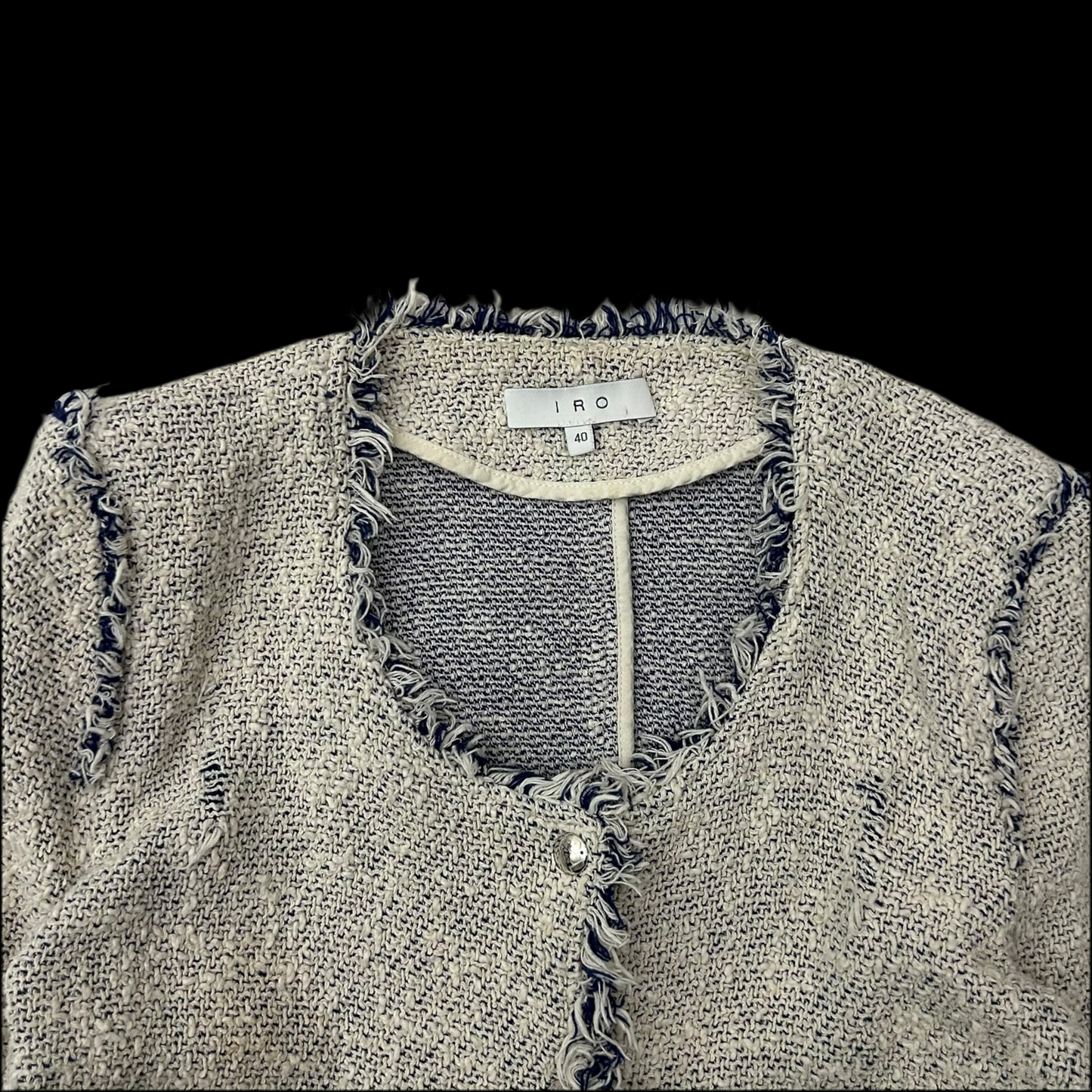 IRO Agnette Tweed Jacket White / Blue (Fits M womens)