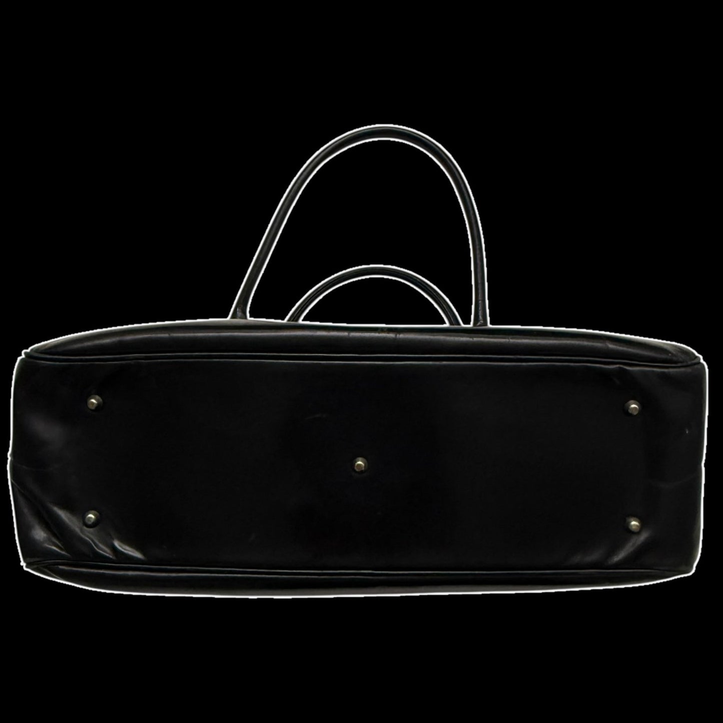 Comme des Garçons 90s Leather Boston Bag Black