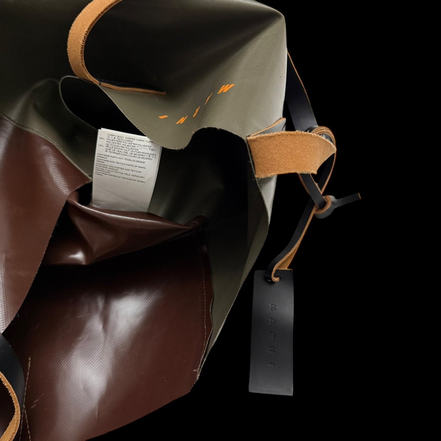 Marni PVC Shopping Tote Brown / Green