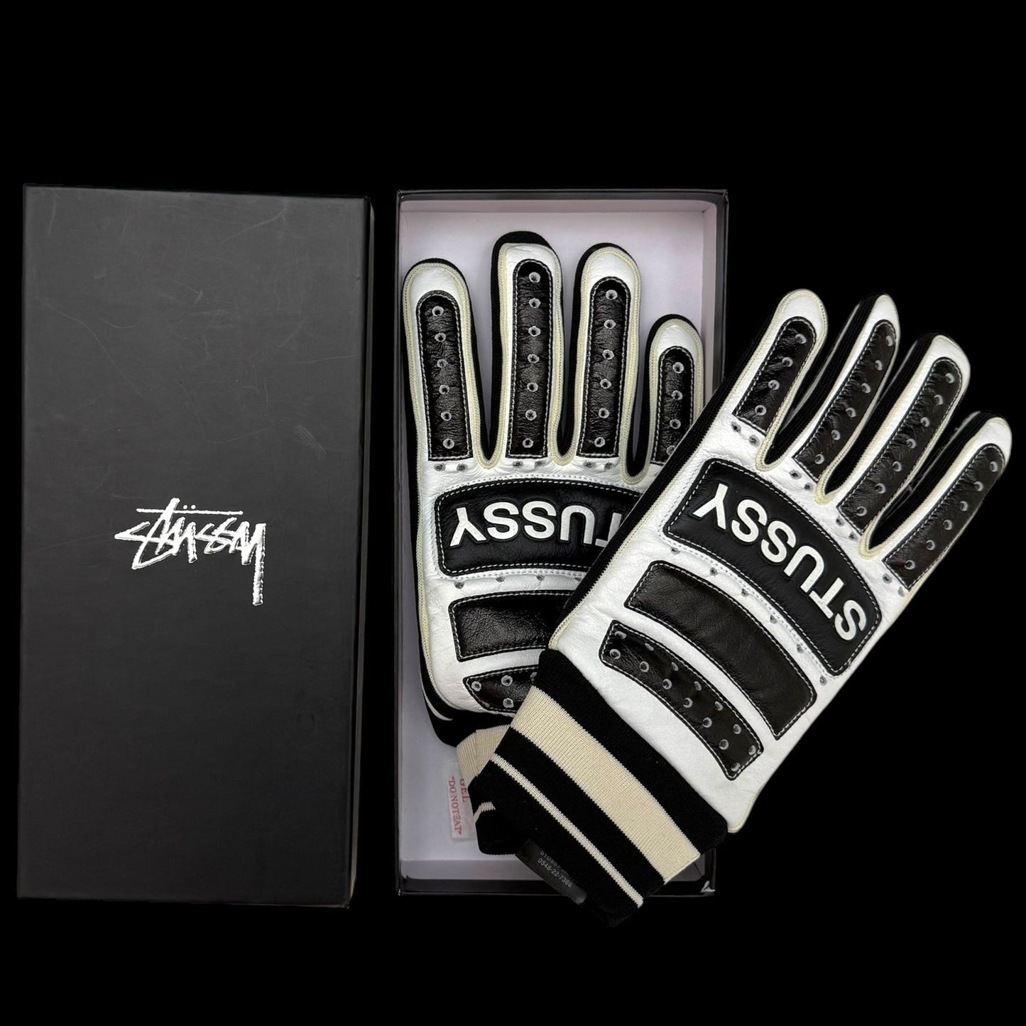 Stussy Leather Biker Gloves (Size L-XL)
