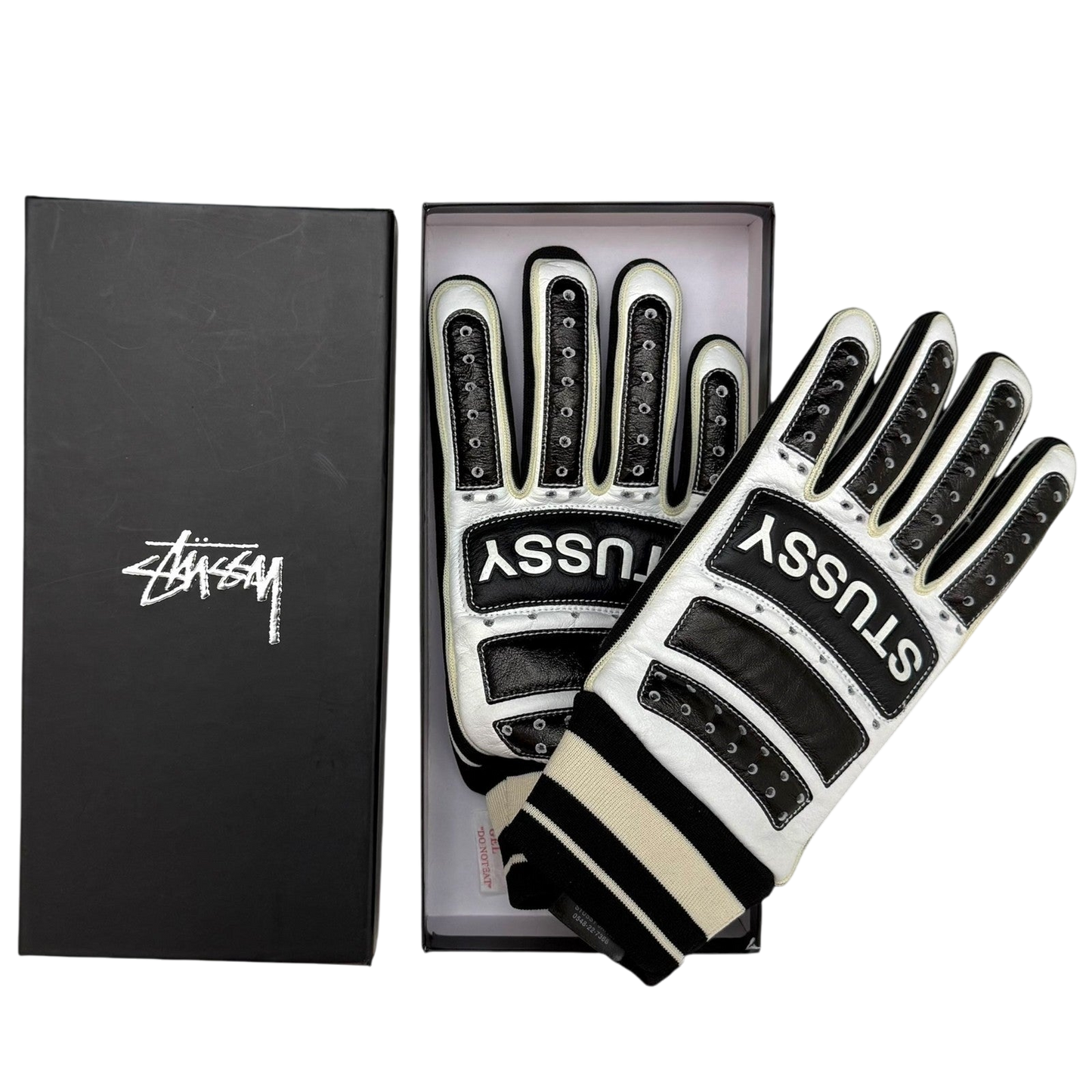 Stussy Leather Biker Gloves (Size L-XL)
