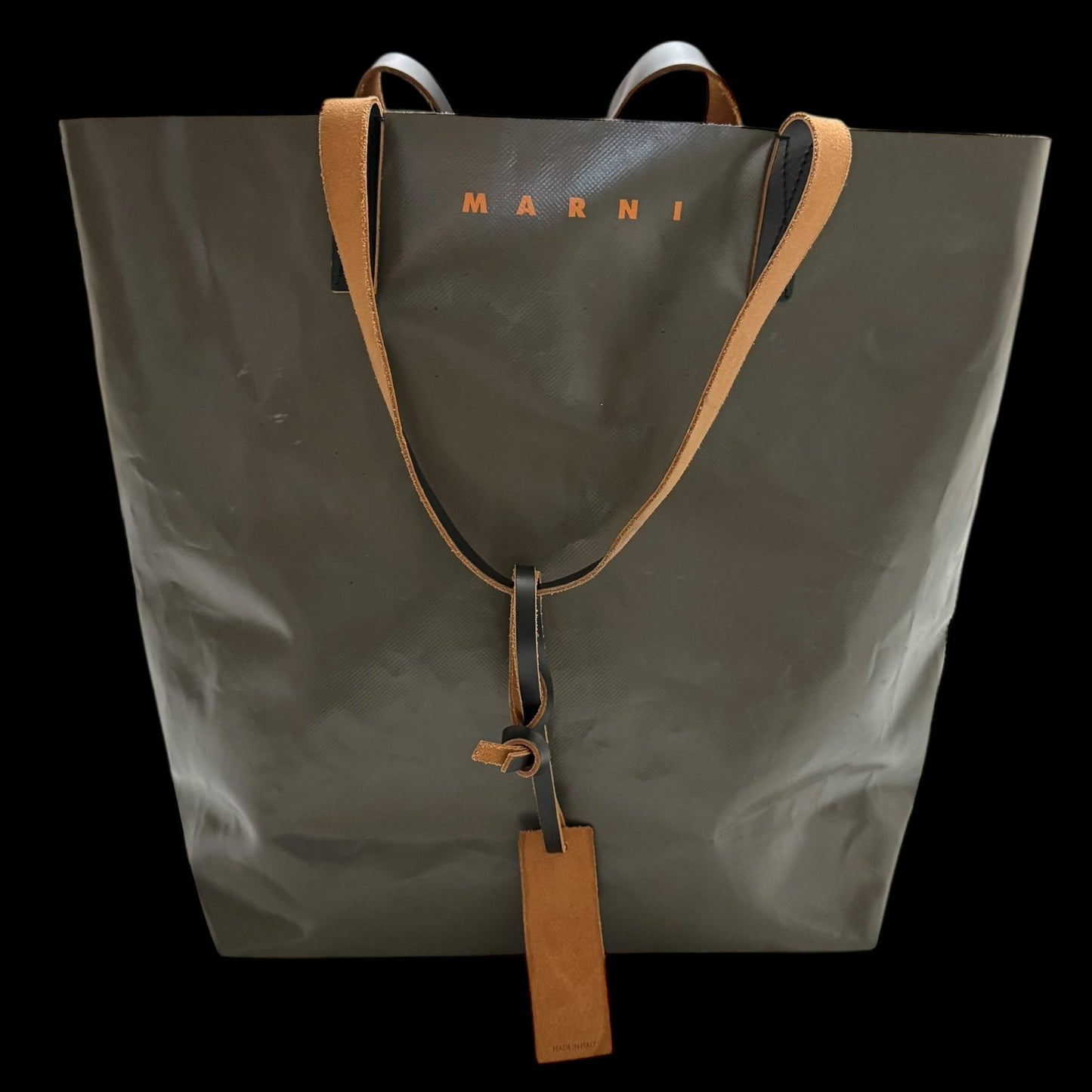Marni PVC Shopping Tote Brown / Green