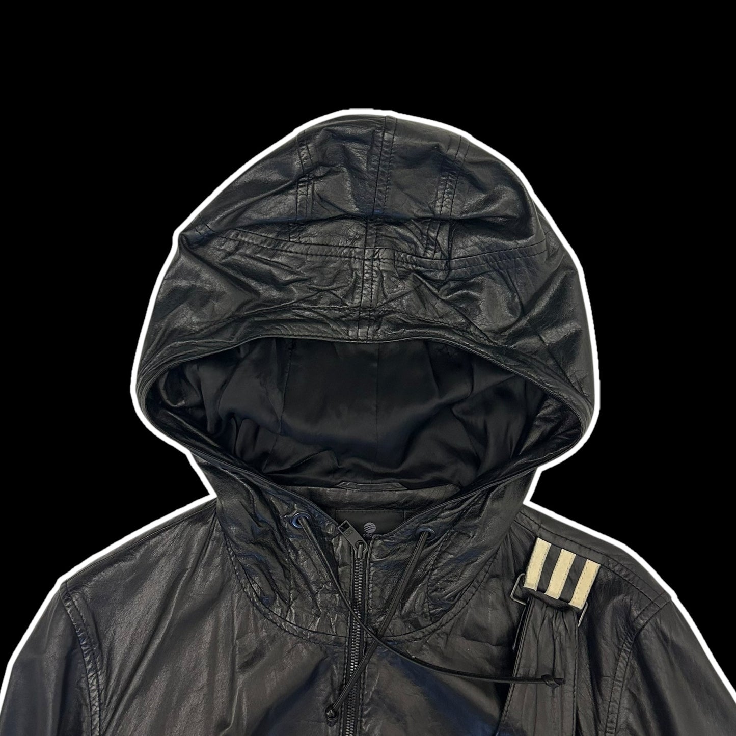 Y-3 Faux Leather Jacket with Detachable Sling Bag Black (Size S)
